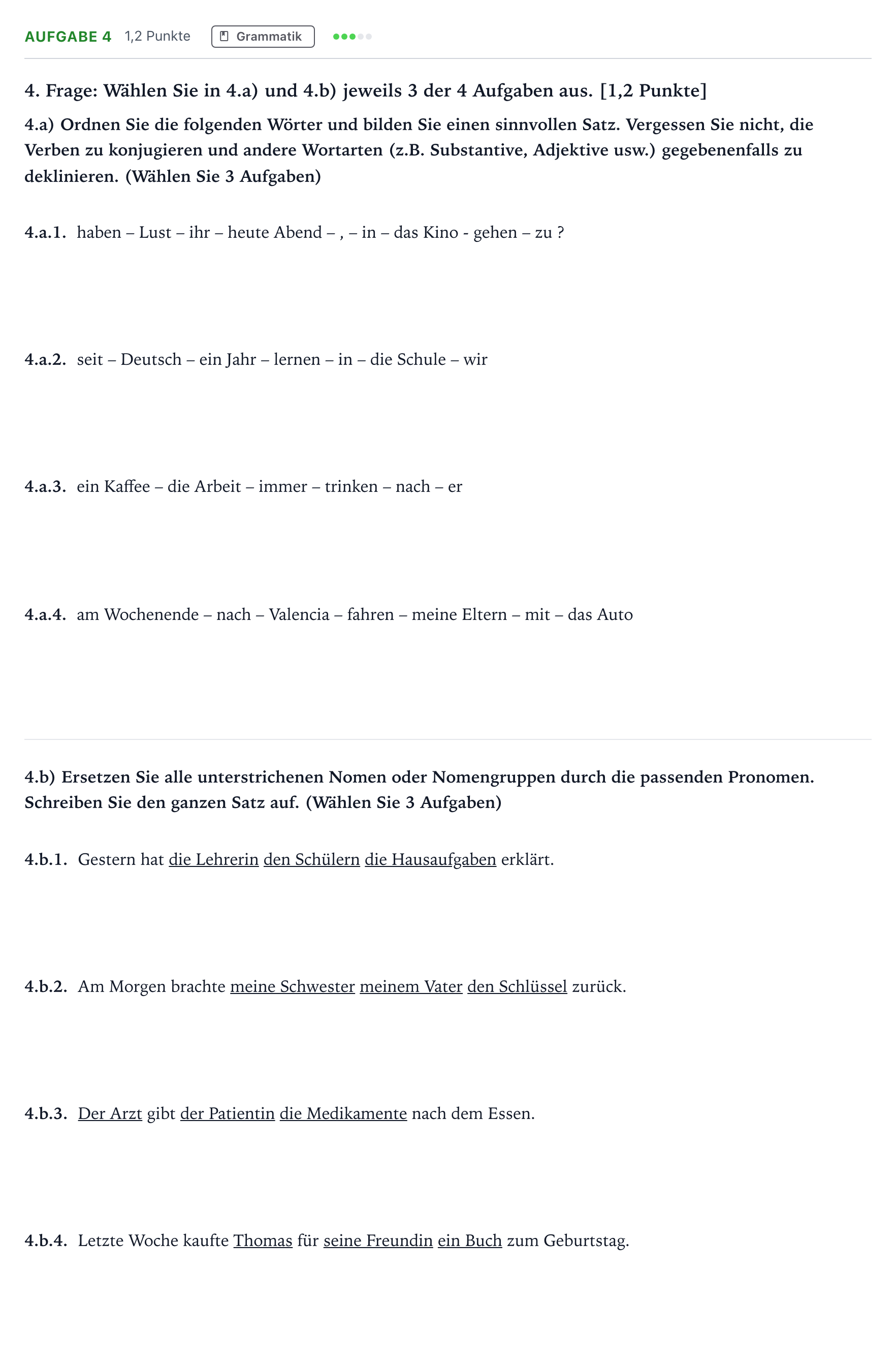 Enunciado: Problema 4 · Alemán PAU Madrid Ordinaria (2ª lengua) 2026
