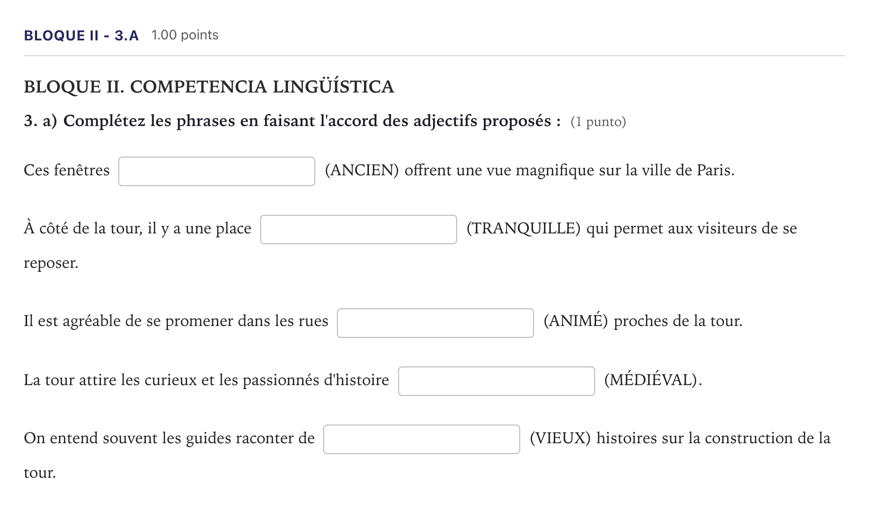 Enunciado: Bloque II - 3.a · Francés PAU Madrid Ordinaria (2ª lengua) 2026