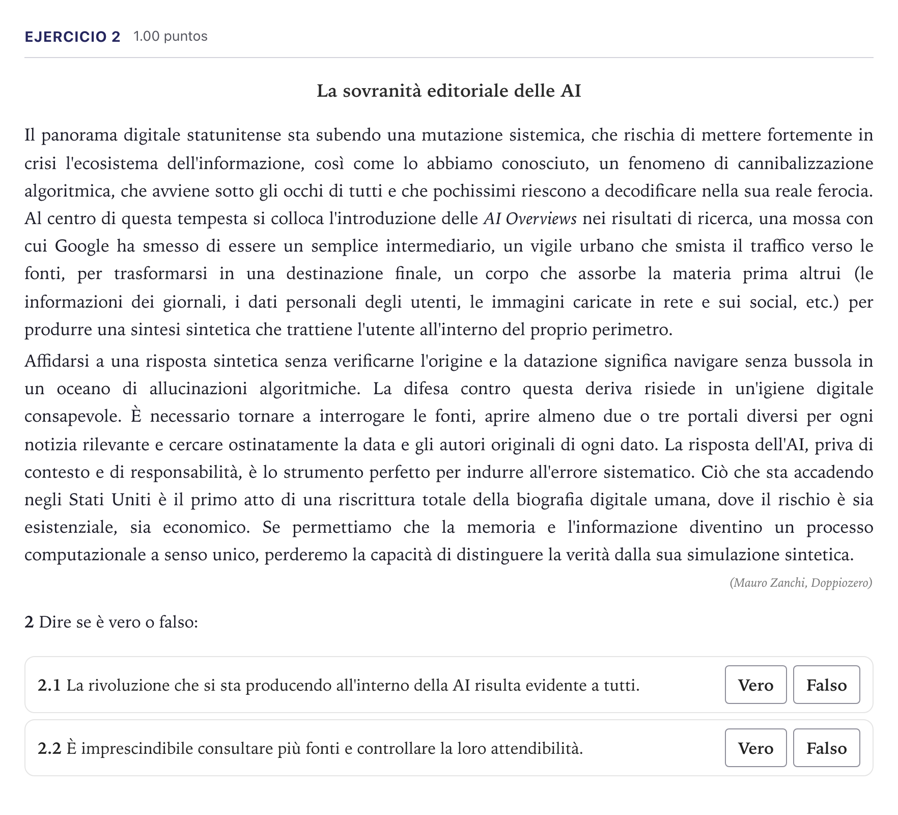 Enunciado: Problema 2 · Italiano PAU Madrid Ordinaria (2ª lengua) 2026
