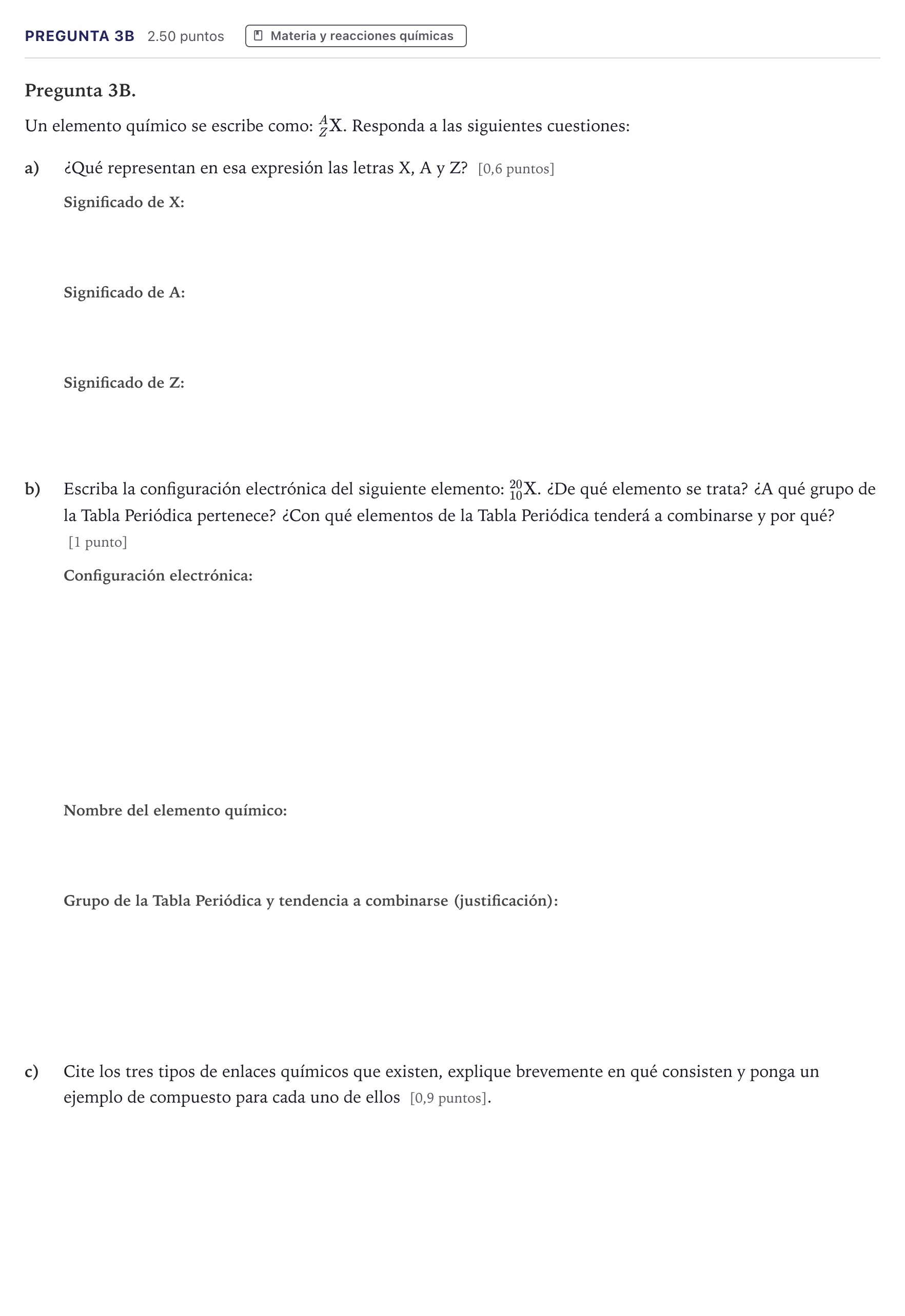 Enunciado: Pregunta 3B · Ciencias Generales PAU Madrid Extraordinaria 2026