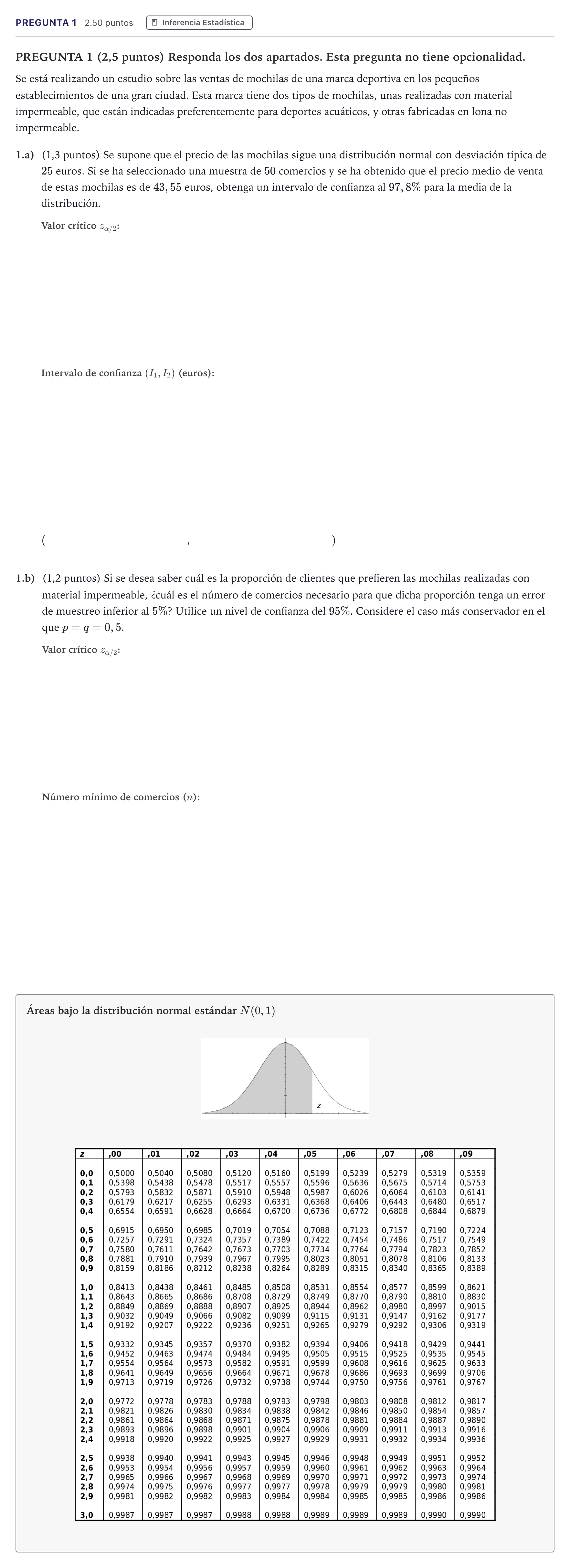 Enunciado: Pregunta 1 · Matemáticas aplicadas a las Ciencias Sociales II PAU Madrid Extraordinaria 2026