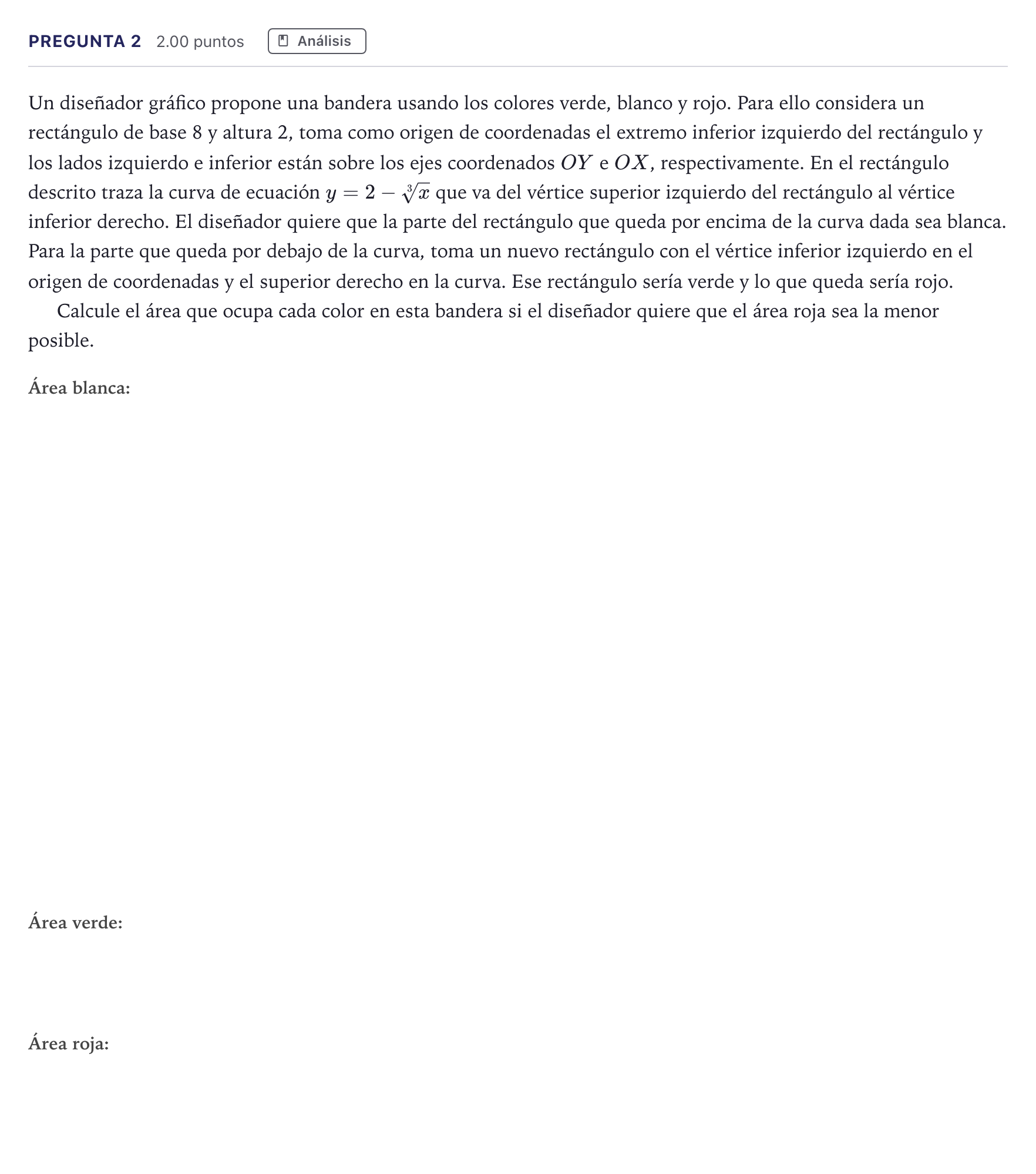 Enunciado: Pregunta 2 · Matemáticas II PAU Madrid Extraordinaria 2026