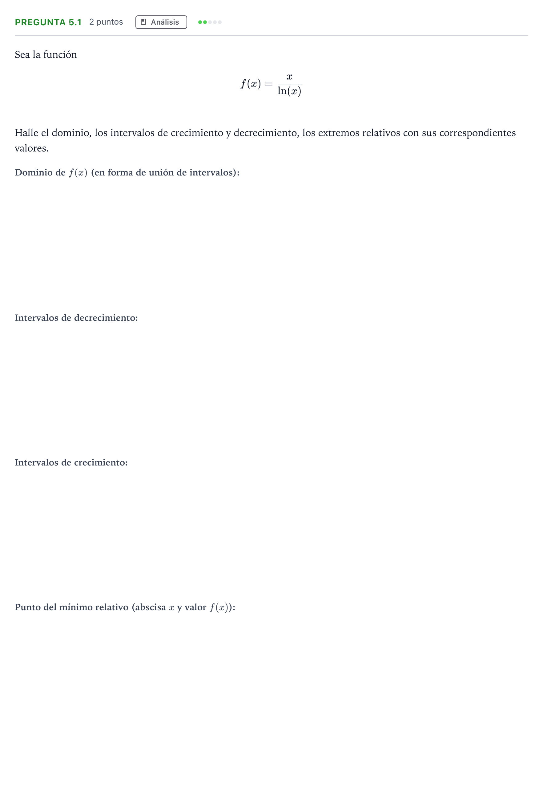 Enunciado: Pregunta 5.1 · Matemáticas II PAU Madrid Extraordinaria 2026