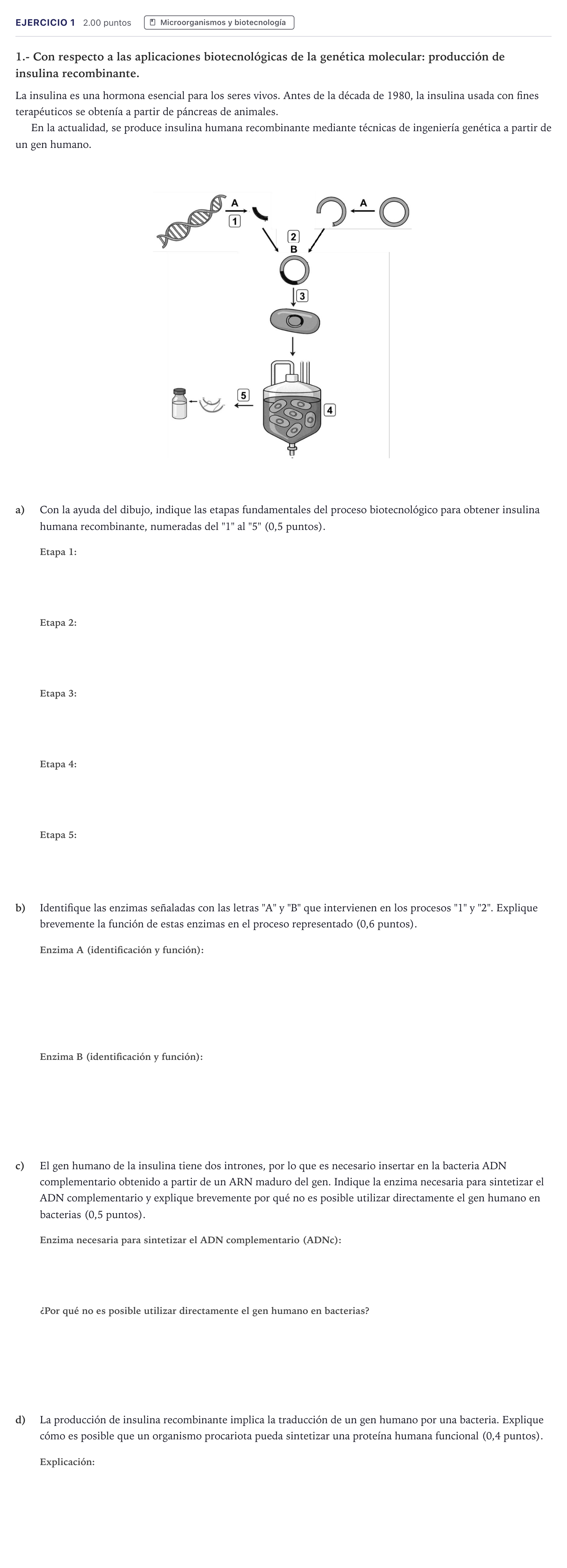 Enunciado: Problema 1 · Biología PAU Madrid Extraordinaria 2026