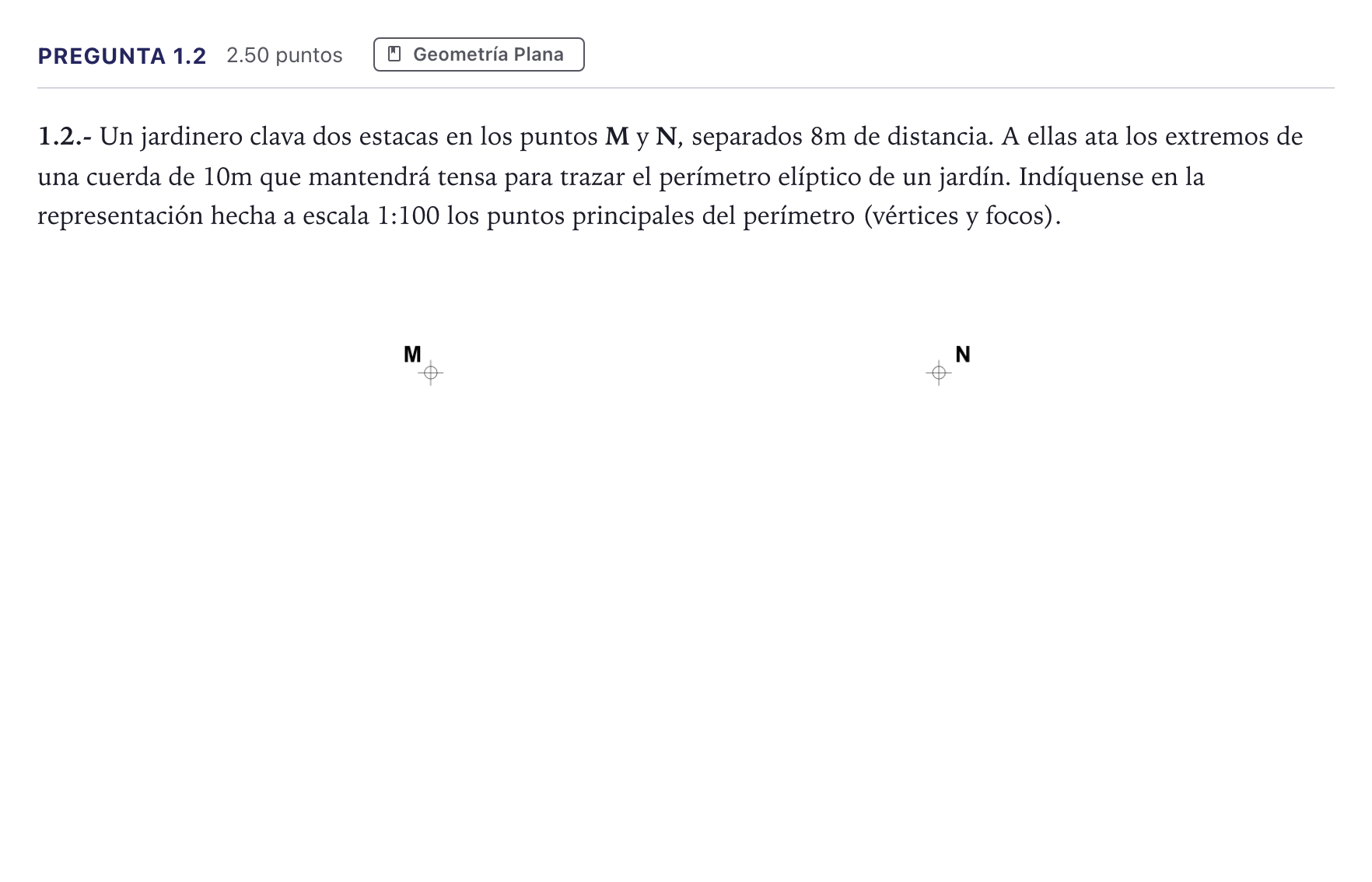 Enunciado: Pregunta 1.2 · Dibujo técnico II PAU Madrid Extraordinaria 2026