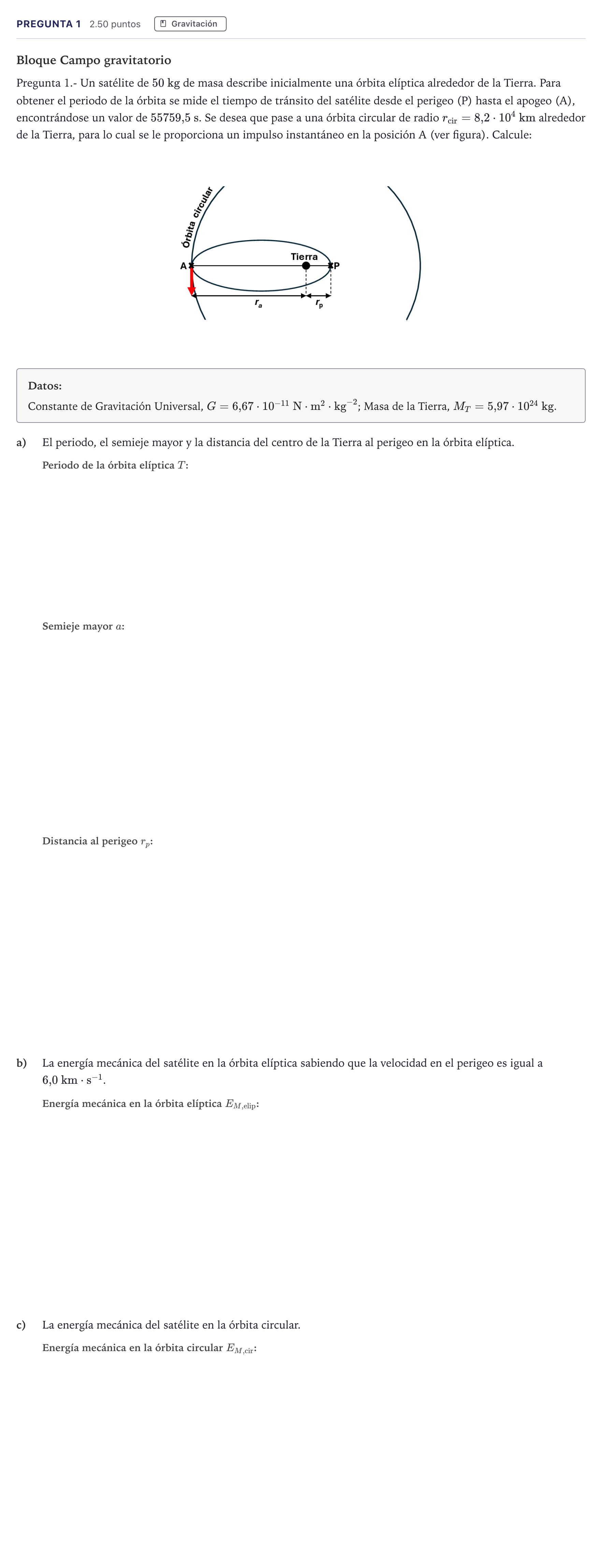 Enunciado: Pregunta 1 · Física PAU Madrid Extraordinaria 2026