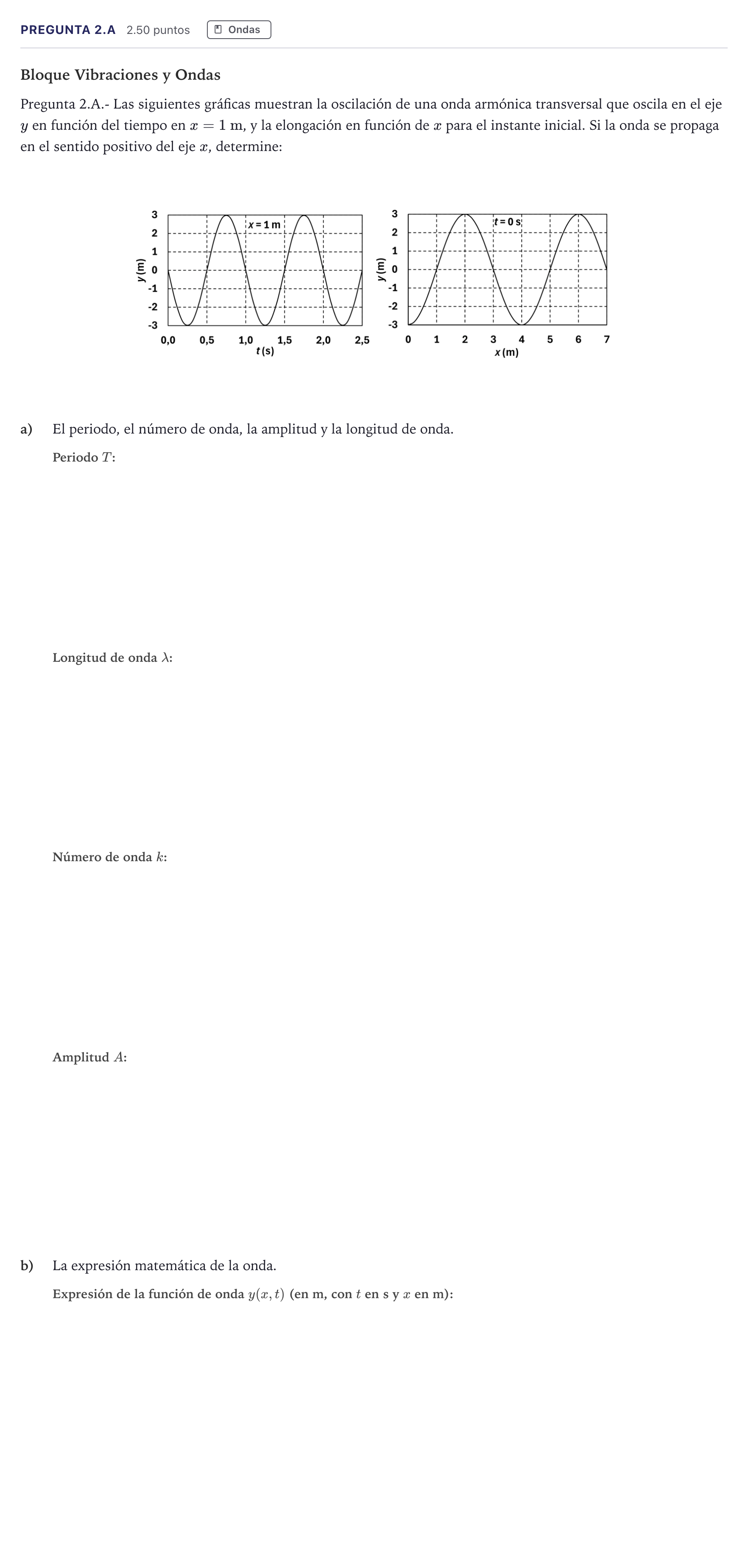 Enunciado: Pregunta 2.A · Física PAU Madrid Extraordinaria 2026