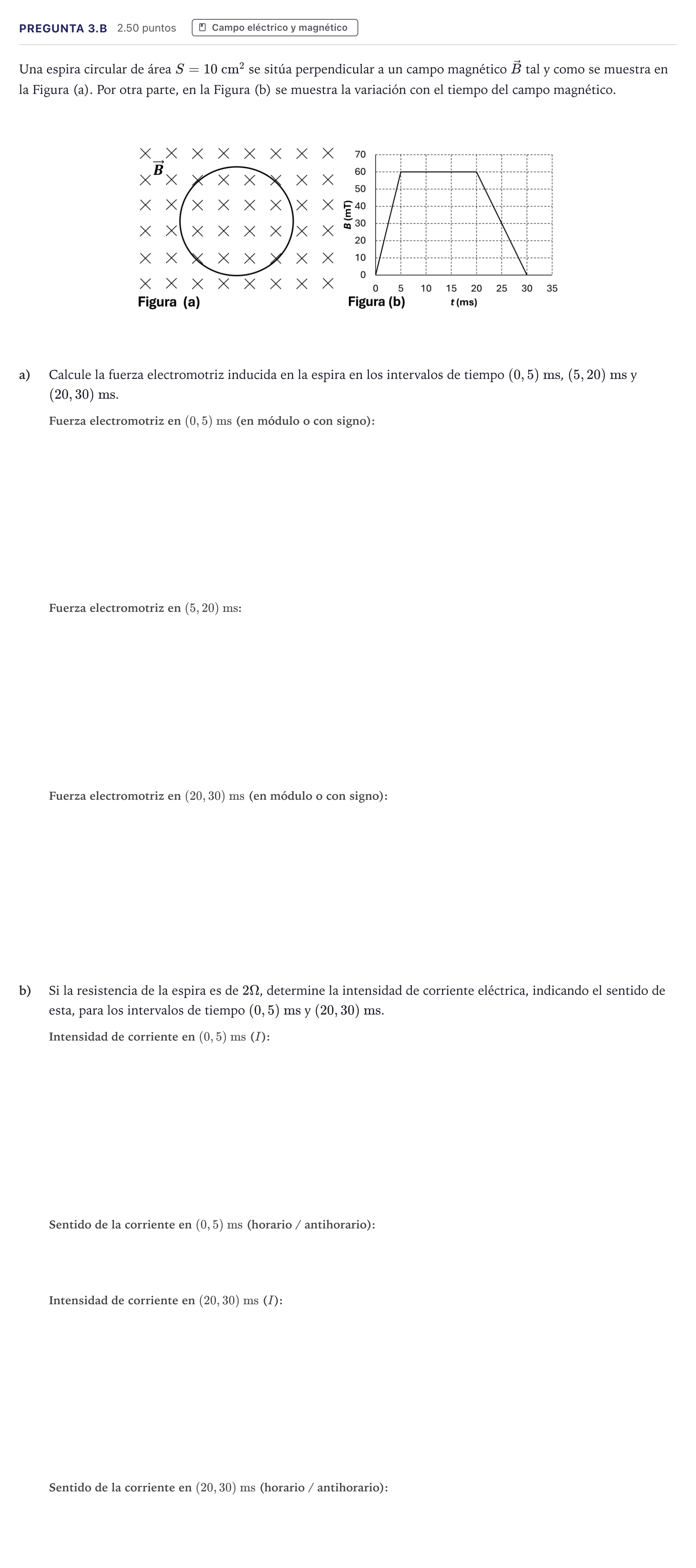 Enunciado: Pregunta 3.B · Física PAU Madrid Extraordinaria 2026