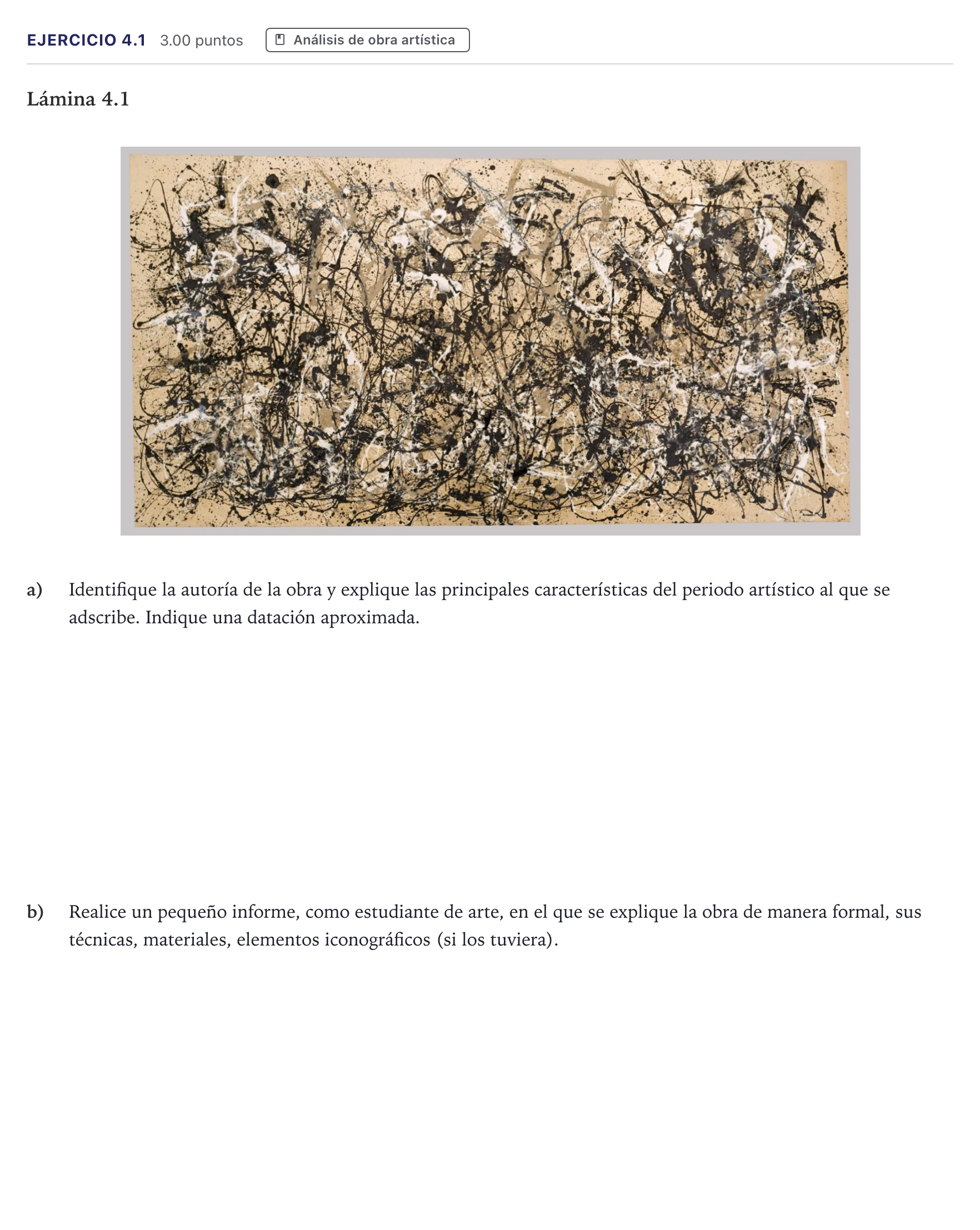 Enunciado: Ejercicio 4.1 · Fundamentos Artísticos PAU Madrid Extraordinaria 2026