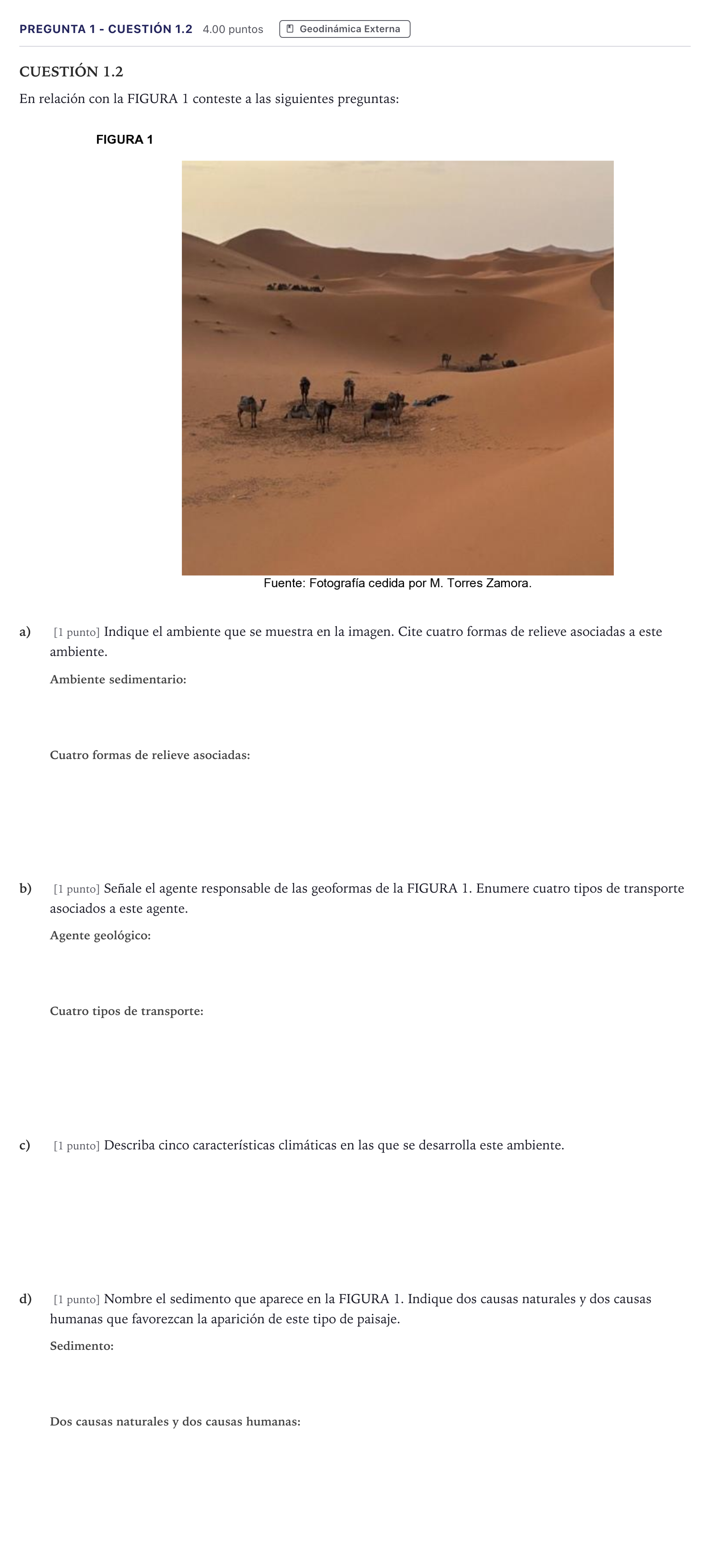 Enunciado: Pregunta 1 - Cuestión 1.2 · Geología PAU Madrid Extraordinaria 2026