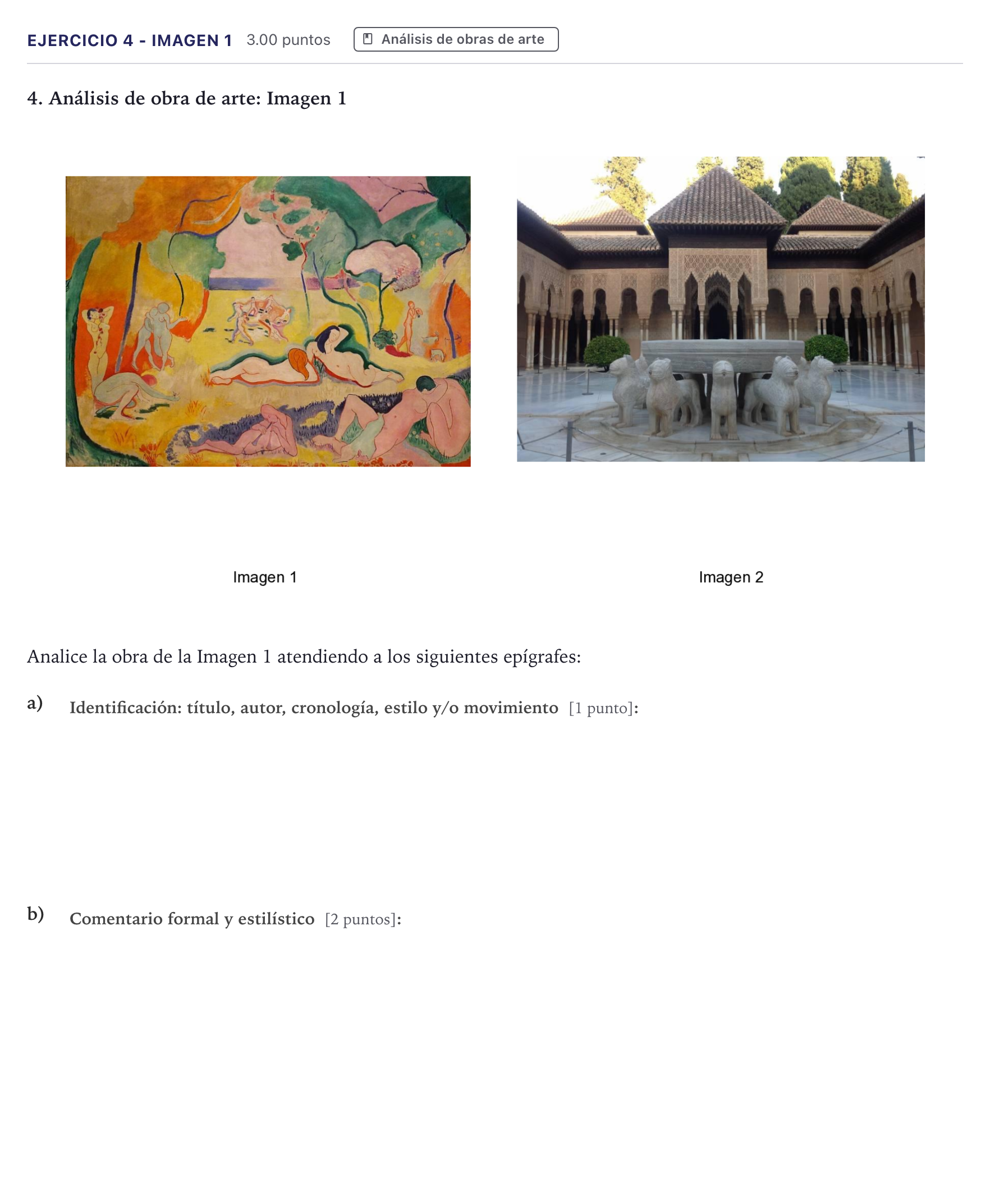 Enunciado: Ejercicio 4 - Imagen 1 · Historia del Arte PAU Madrid Extraordinaria 2026