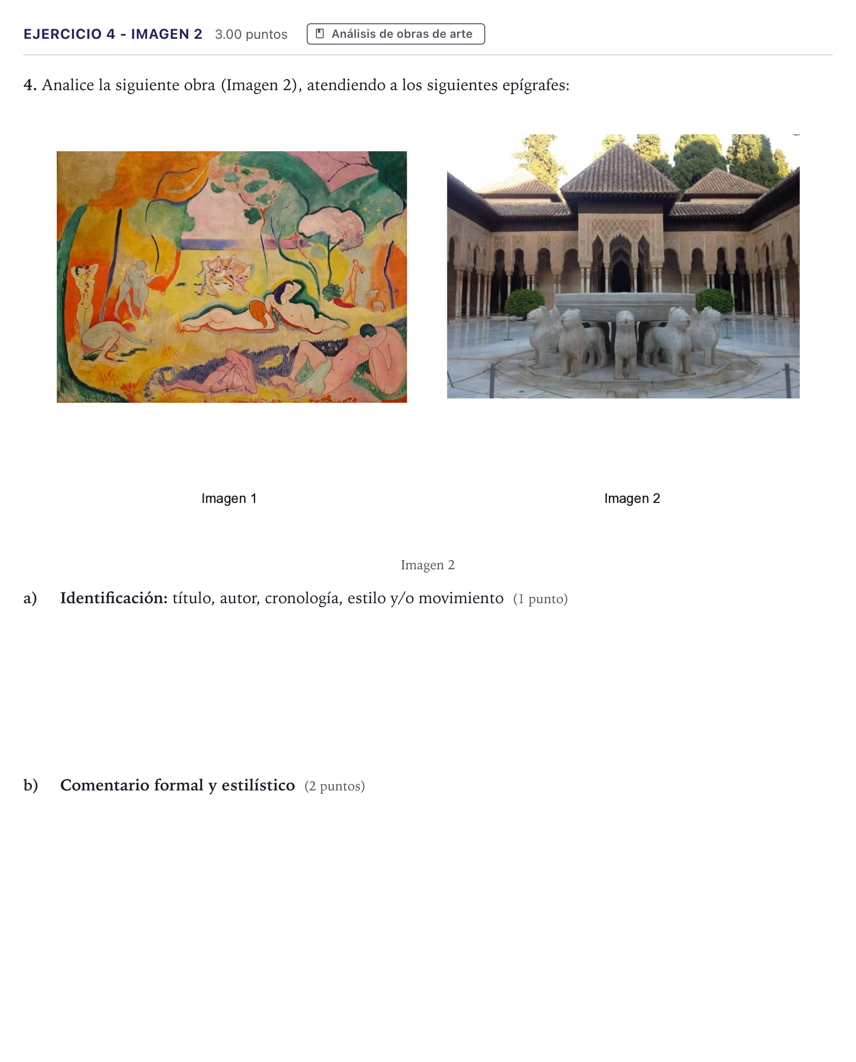 Enunciado: Ejercicio 4 - Imagen 2 · Historia del Arte PAU Madrid Extraordinaria 2026