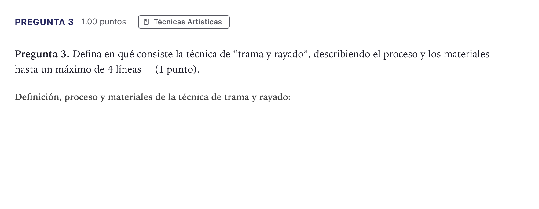 Enunciado: Pregunta 3 · Técnicas de Expresión Gráfico-Plástica PAU Madrid Extraordinaria 2026