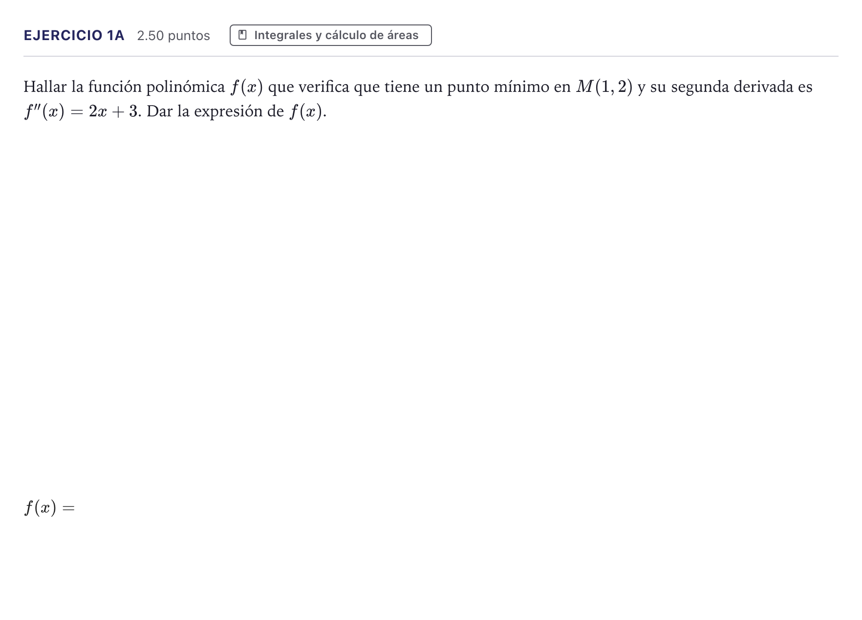 Enunciado: Ejercicio 1A · Matemáticas II PAU Canarias Junio 2023