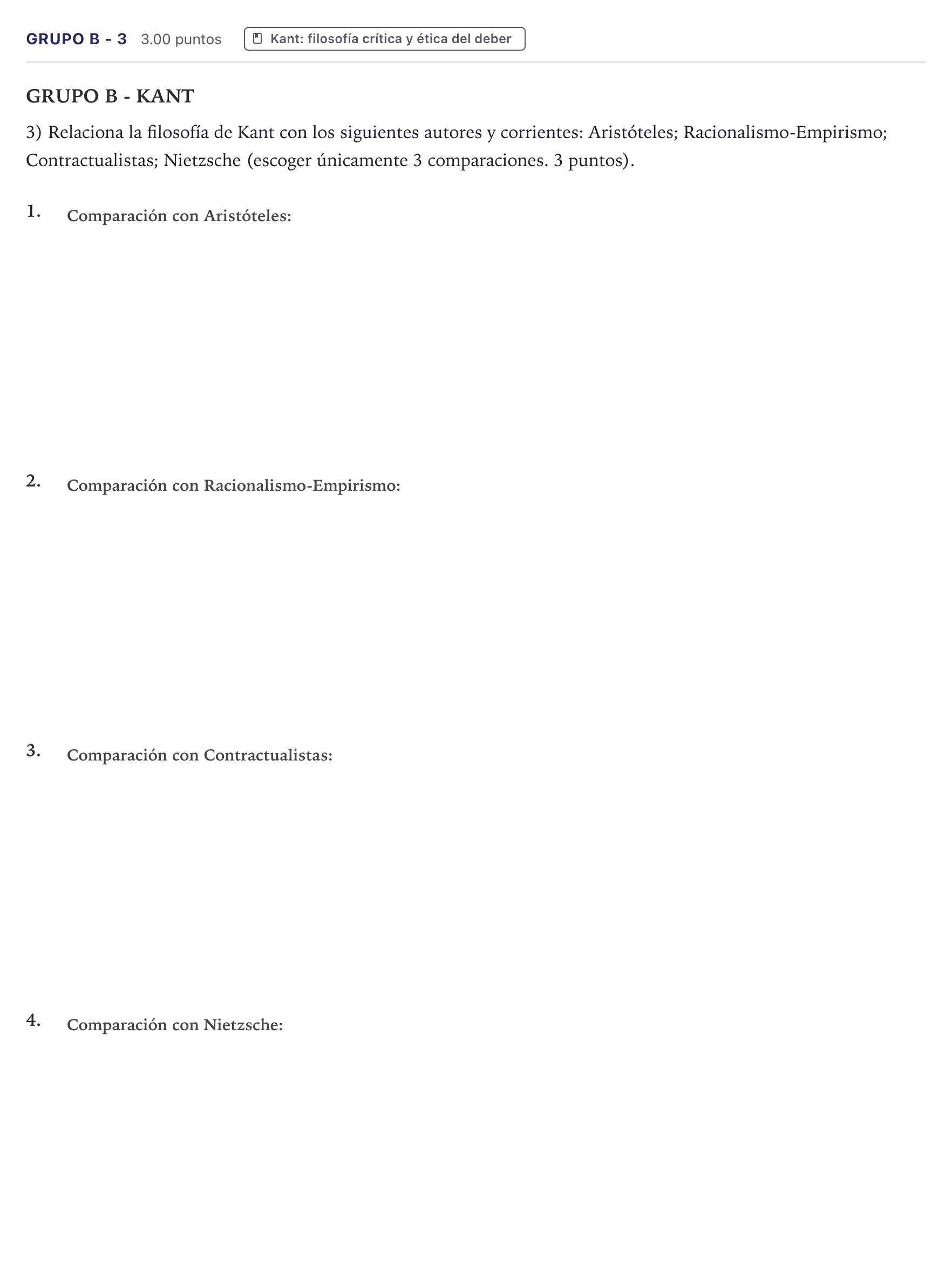 Enunciado: Ejercicio Grupo B - 3 · Historia de la Filosofía PAU Canarias Junio 2021