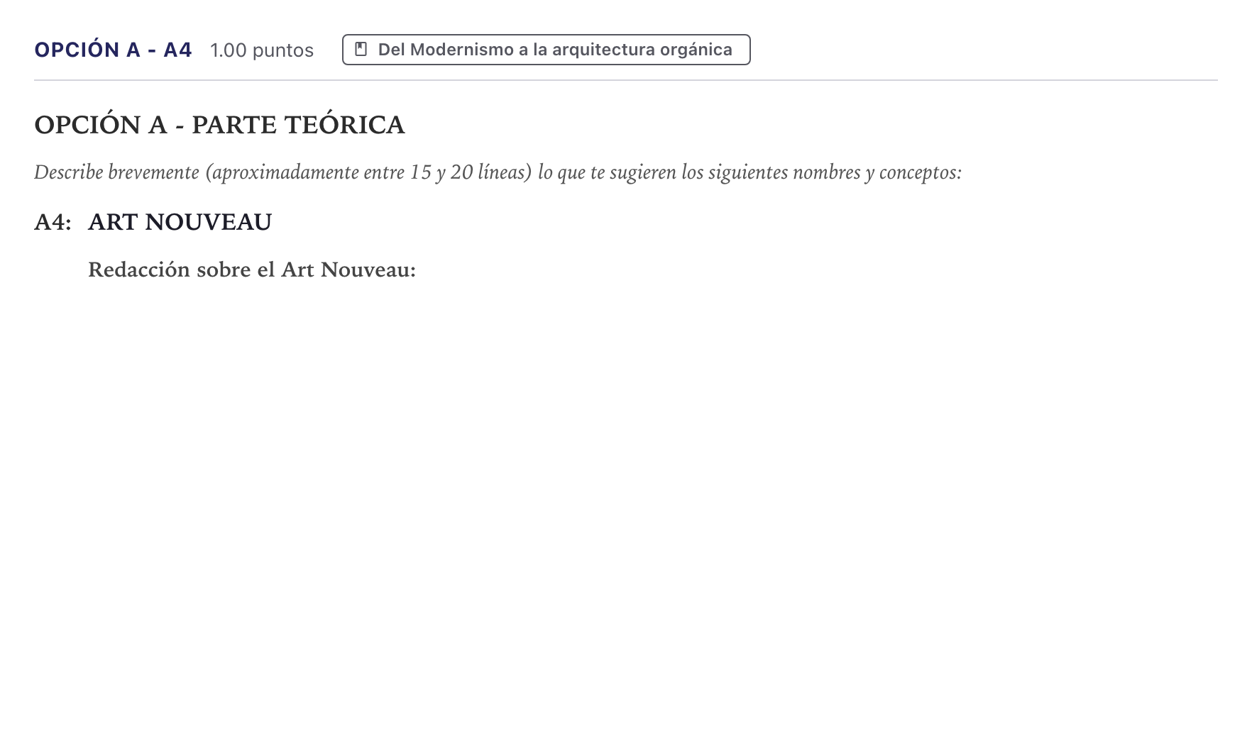 Enunciado: Opción A - A4 · Fundamentos Artísticos PAU Canarias Junio 2021