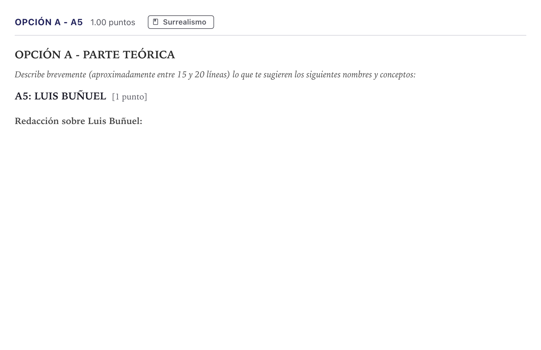 Enunciado: Opción A - A5 · Fundamentos Artísticos PAU Canarias Junio 2021
