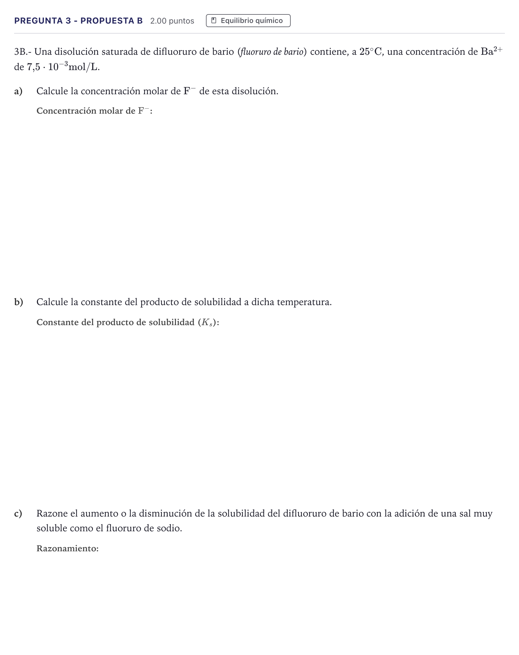 Enunciado: Pregunta 3 - Propuesta B · Química PAU Canarias Junio 2021