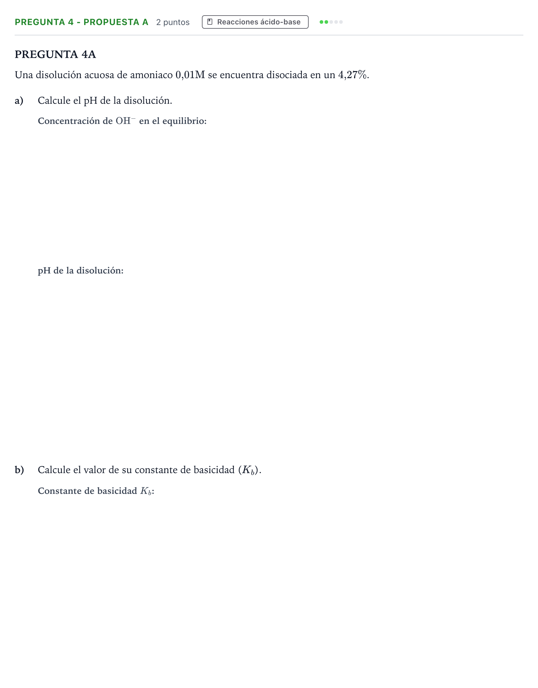 Enunciado: Pregunta 4 - Propuesta A · Química PAU Canarias Junio 2021