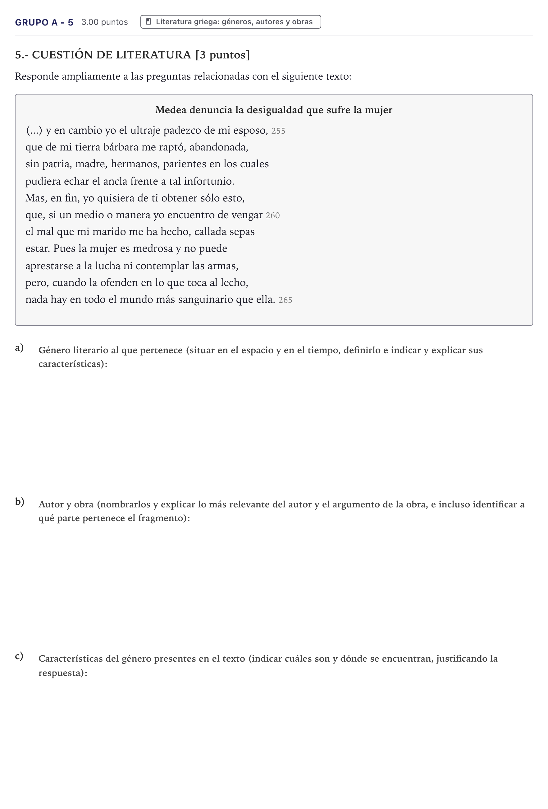 Enunciado: Ejercicio Grupo A - 5 · Griego II PAU Canarias Junio 2021