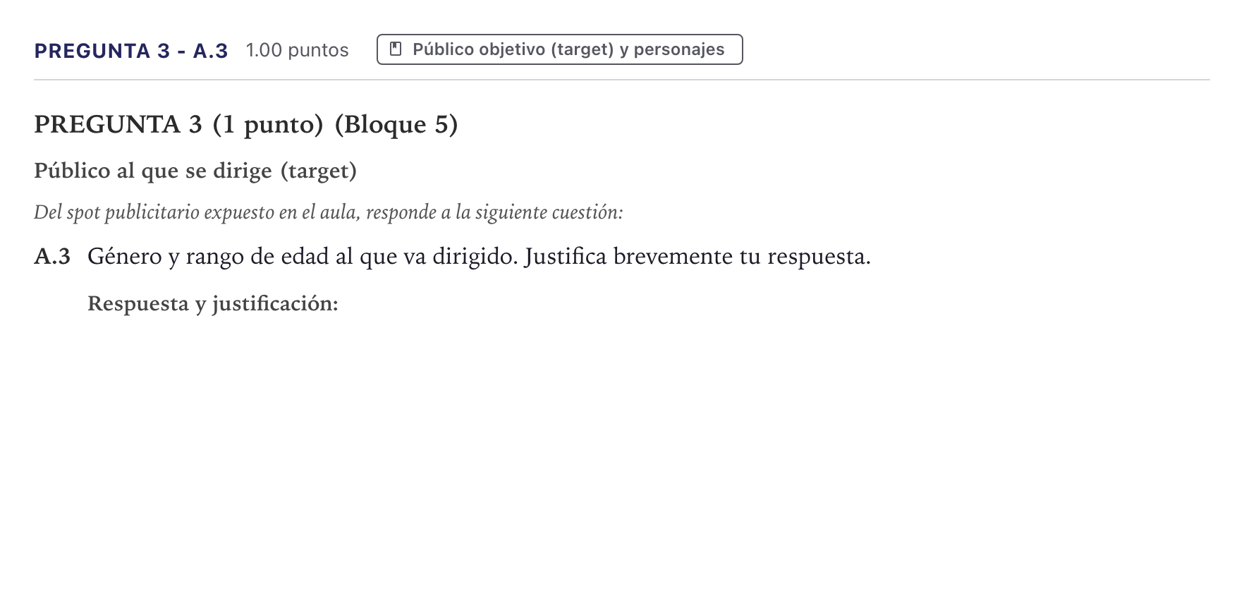 Enunciado: Pregunta 3 - A.3 · Cultura Audiovisual II PAU Canarias Junio 2021