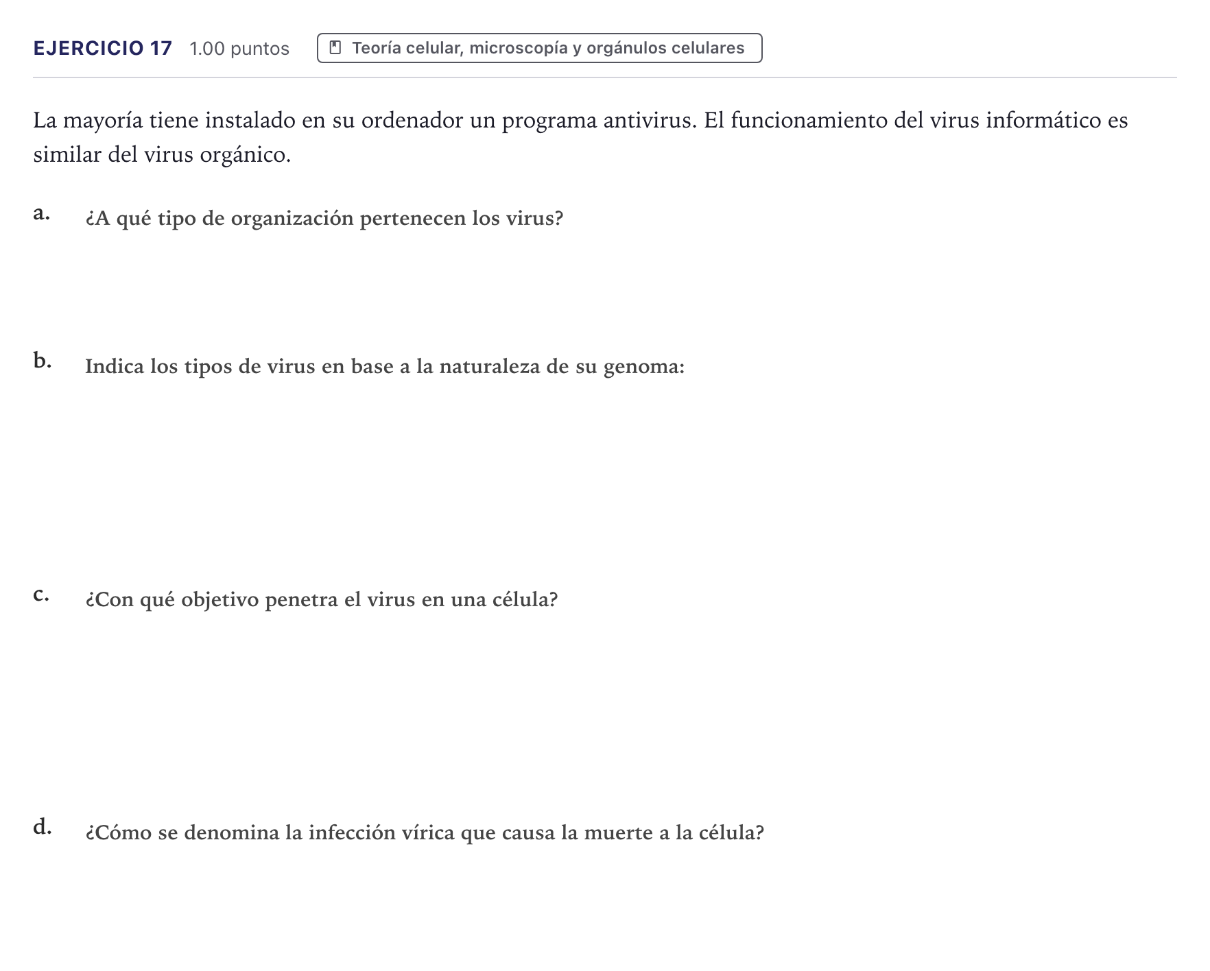 Enunciado: Problema 17 · Biología PAU Canarias Junio 2021