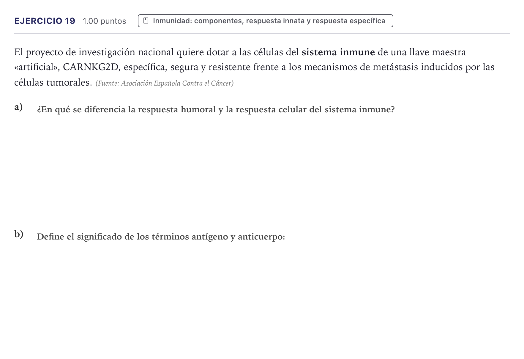 Enunciado: Problema 19 · Biología PAU Canarias Junio 2021