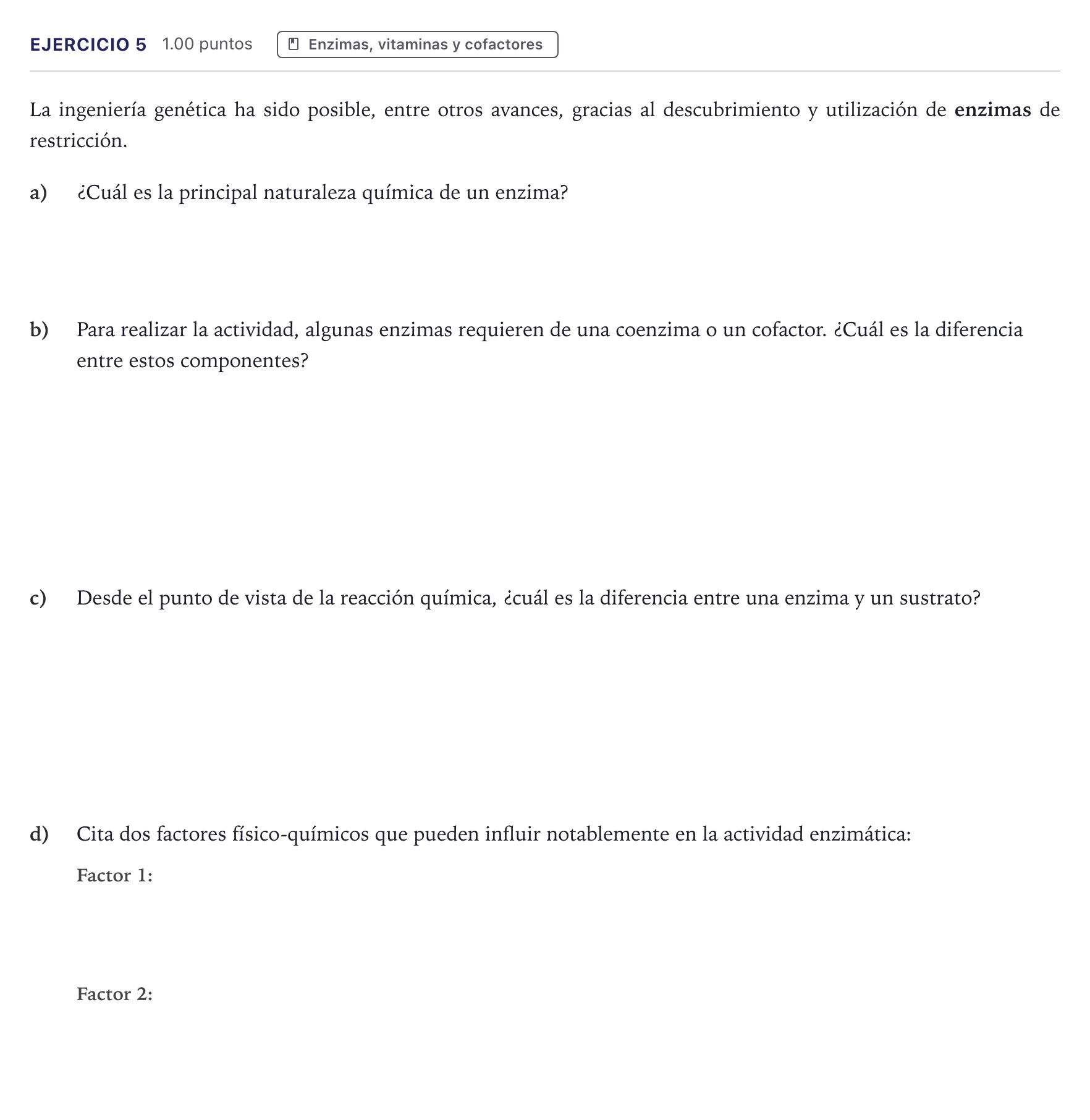 Enunciado: Problema 5 · Biología PAU Canarias Junio 2021