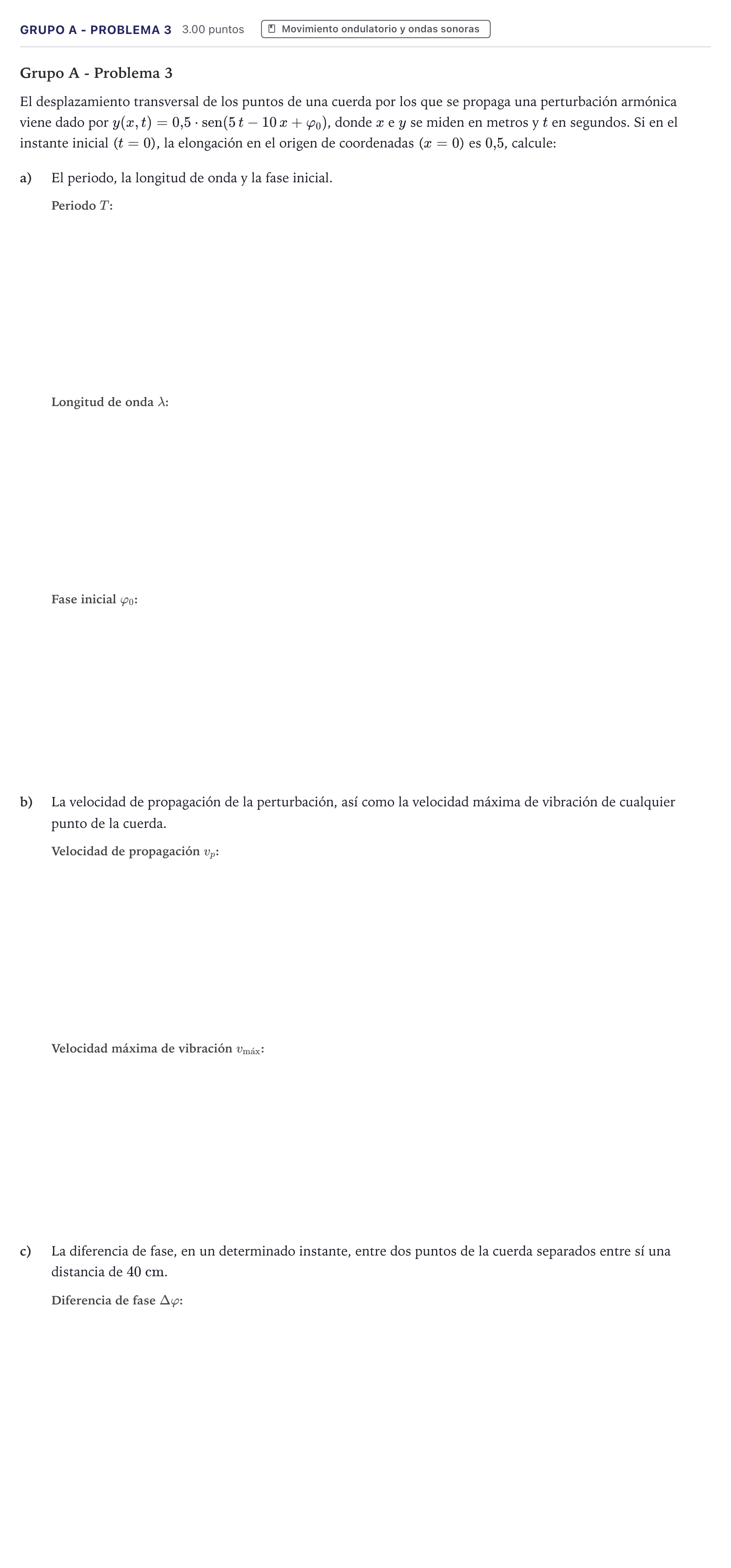 Enunciado: Ejercicio Grupo A - Problema 3 · Física PAU Canarias Junio 2021
