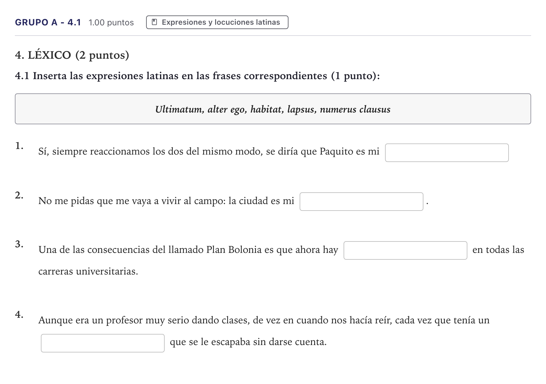 Enunciado: Ejercicio Grupo A - 4.1 · Latín II PAU Canarias Junio 2021