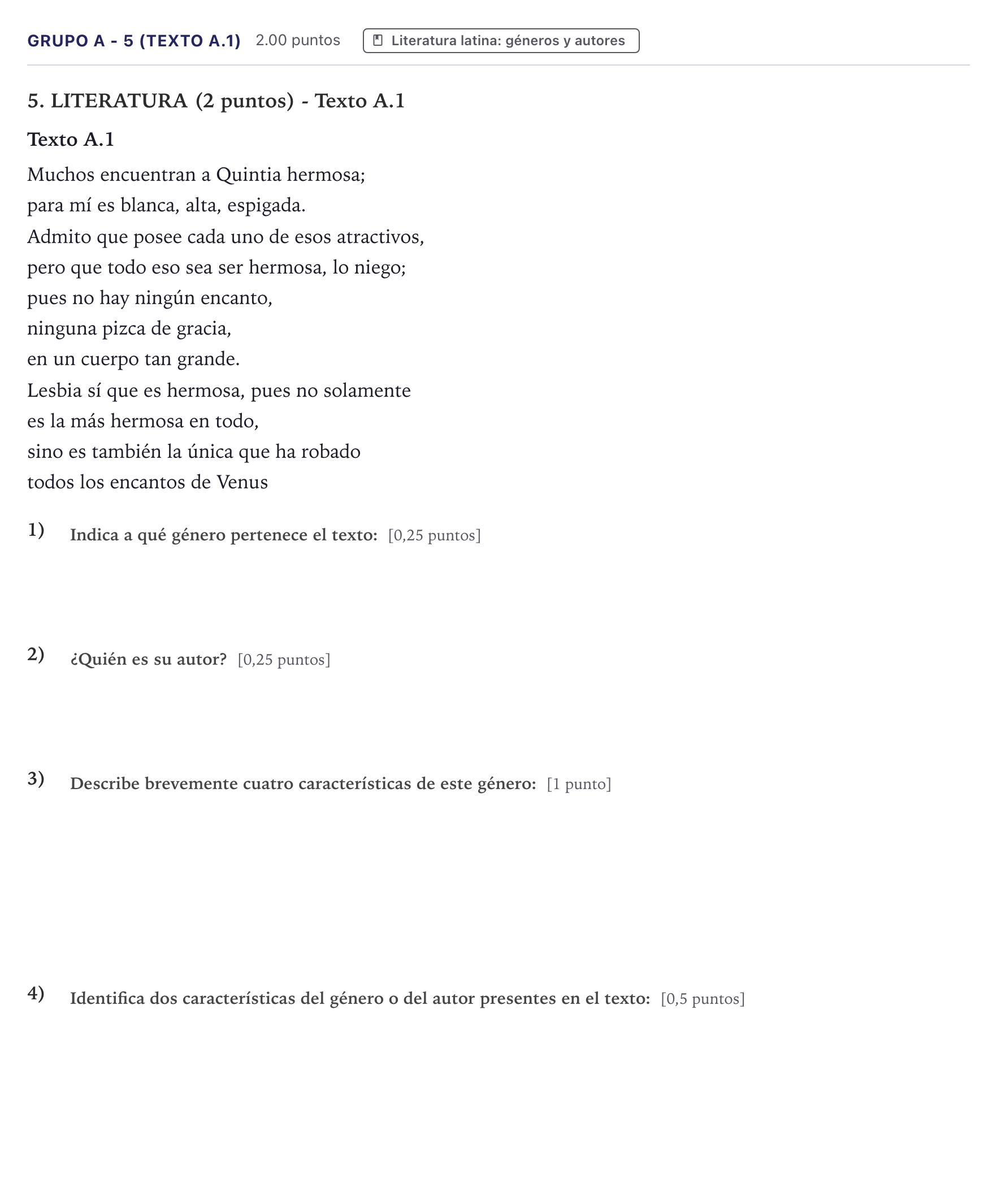 Enunciado: Ejercicio Grupo A - 5 (Texto A.1) · Latín II PAU Canarias Junio 2021