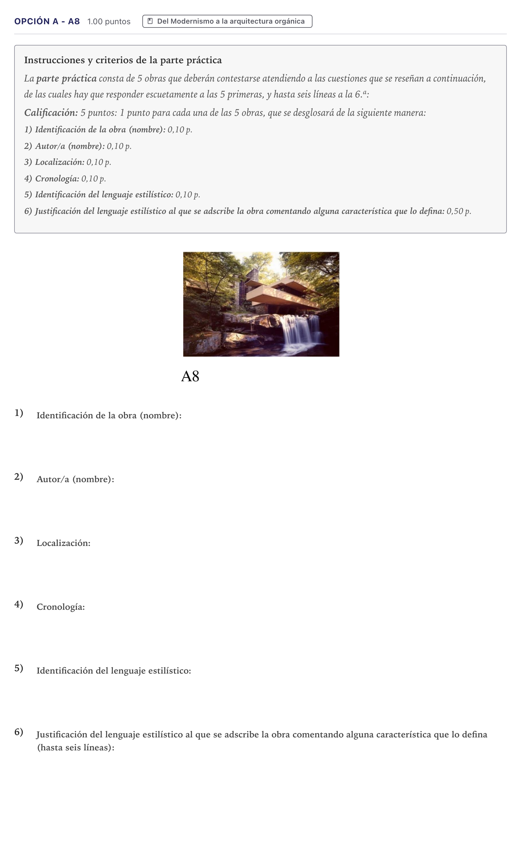 Enunciado: Opción A - A8 · Fundamentos Artísticos PAU Canarias Julio 2021