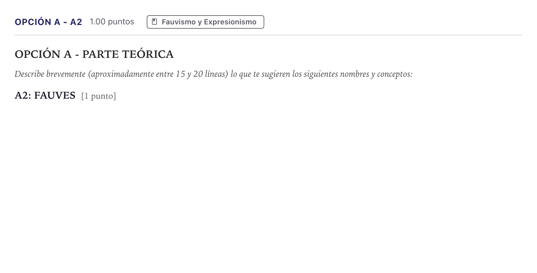 Enunciado: Opción A - A2 · Fundamentos Artísticos PAU Canarias Julio 2021