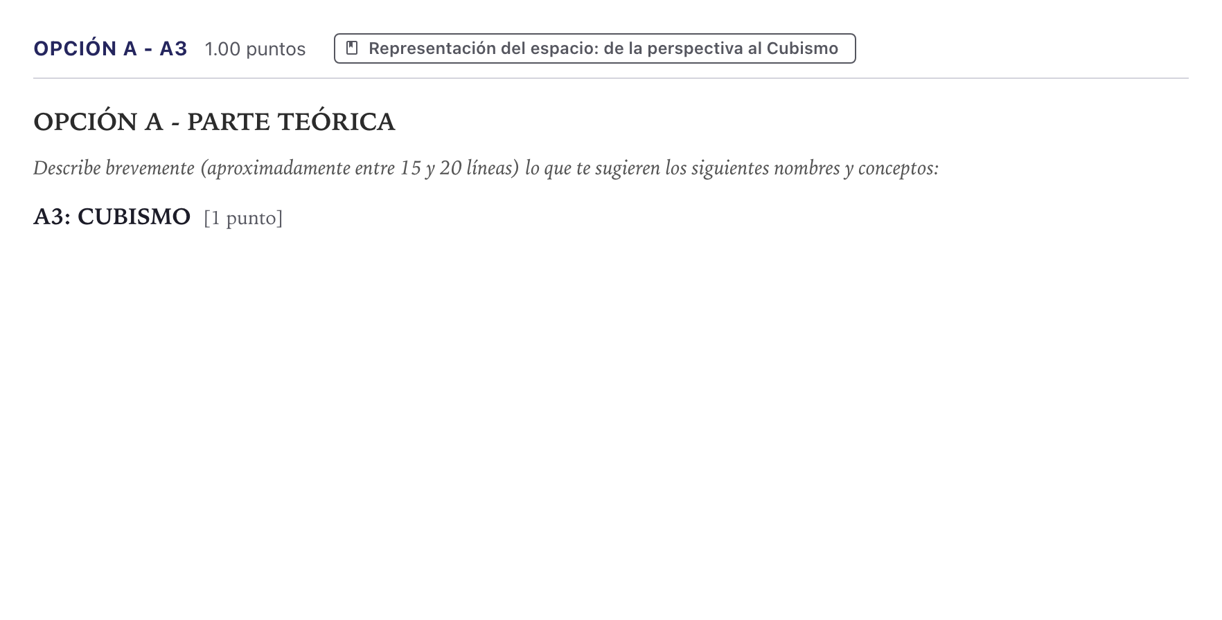 Enunciado: Opción A - A3 · Fundamentos Artísticos PAU Canarias Julio 2021