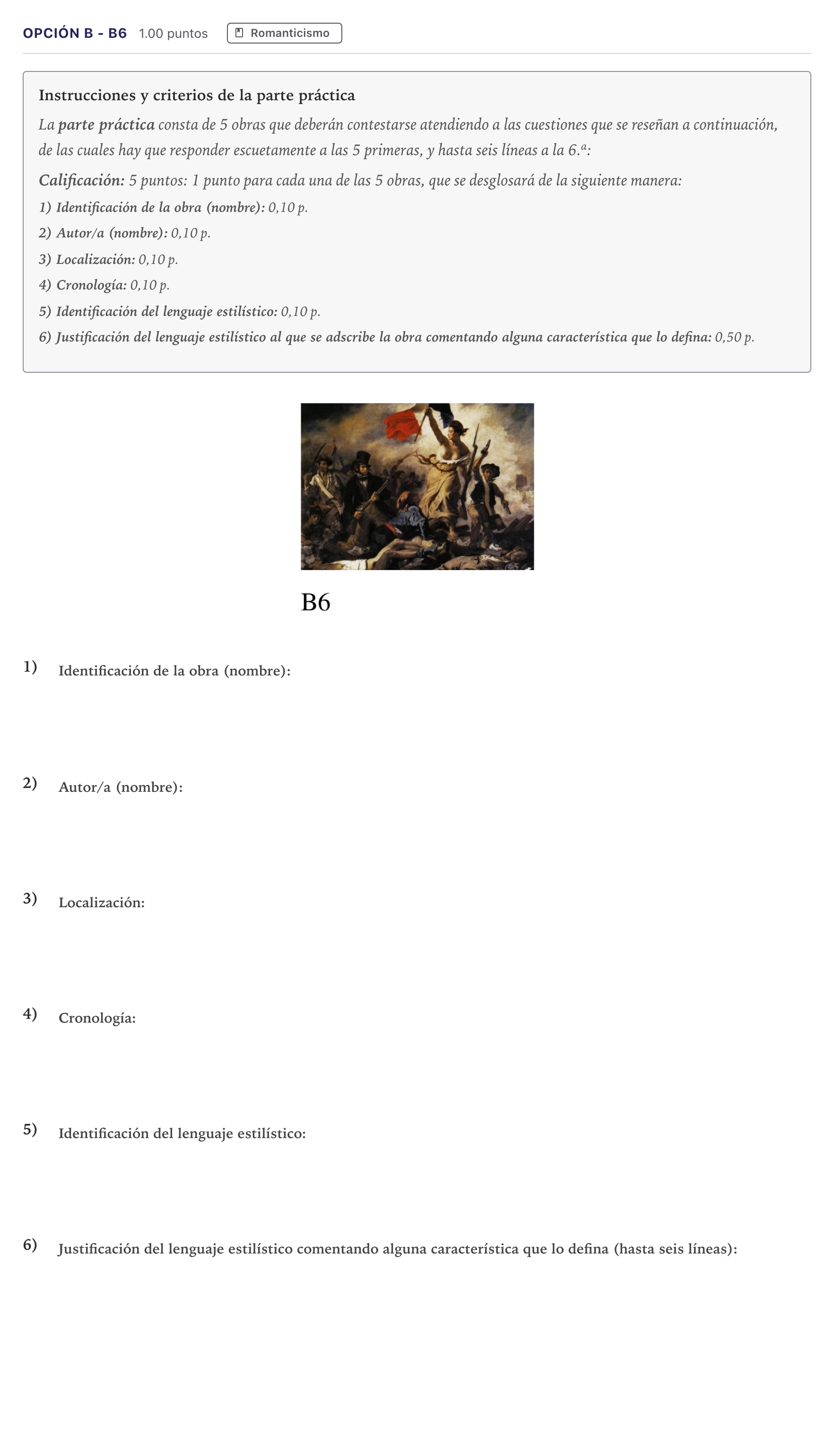 Enunciado: Opción B - B6 · Fundamentos Artísticos PAU Canarias Julio 2021