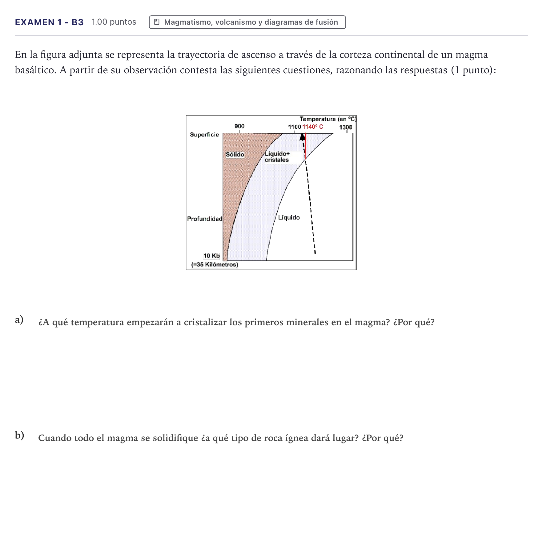 Enunciado: Ejercicio Examen 1 - B3 · Geología PAU Canarias Julio 2021