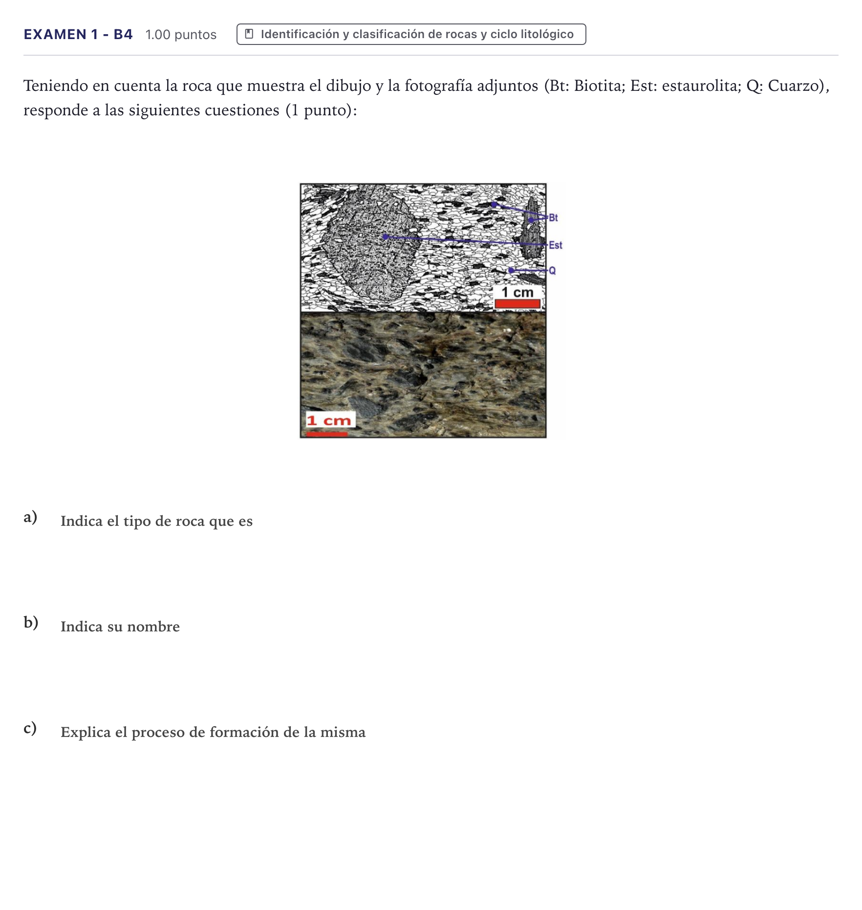 Enunciado: Ejercicio Examen 1 - B4 · Geología PAU Canarias Julio 2021