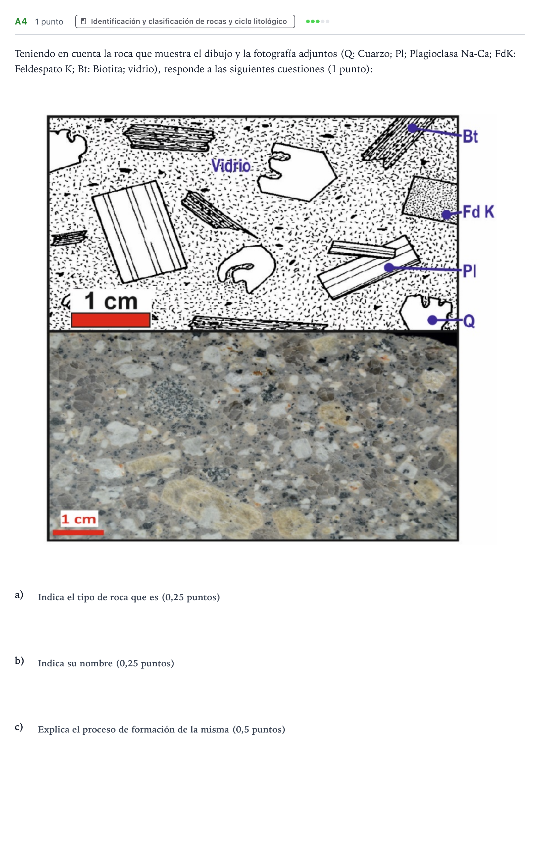 Enunciado: Ejercicio A4 · Geología PAU Canarias Julio 2021