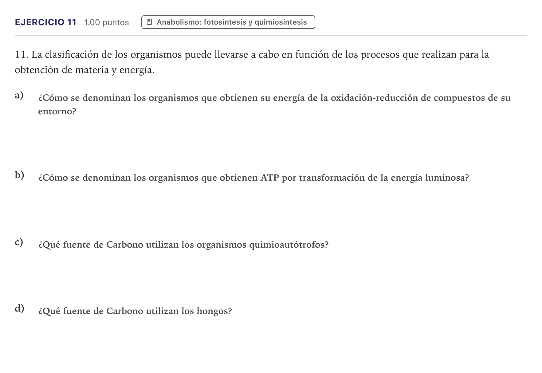 Enunciado: Problema 11 · Biología PAU Canarias Julio 2021