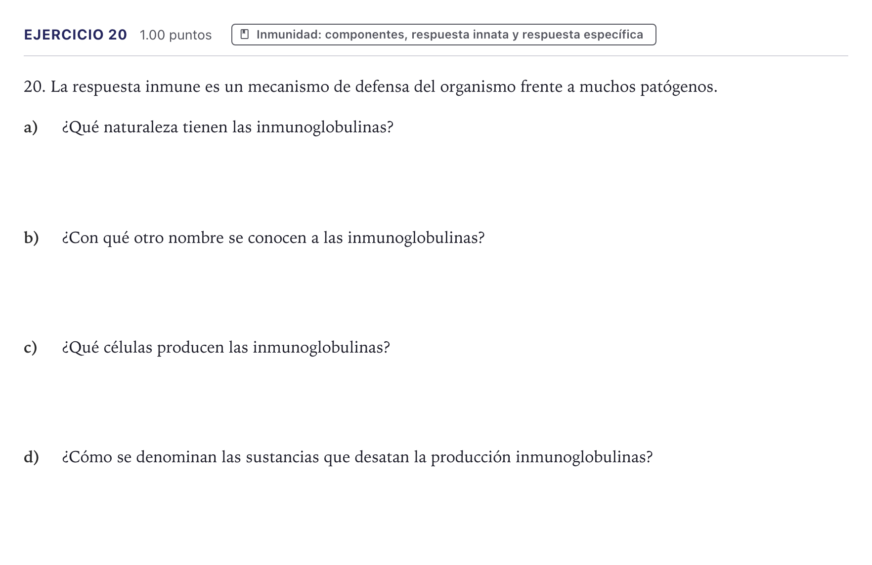 Enunciado: Problema 20 · Biología PAU Canarias Julio 2021