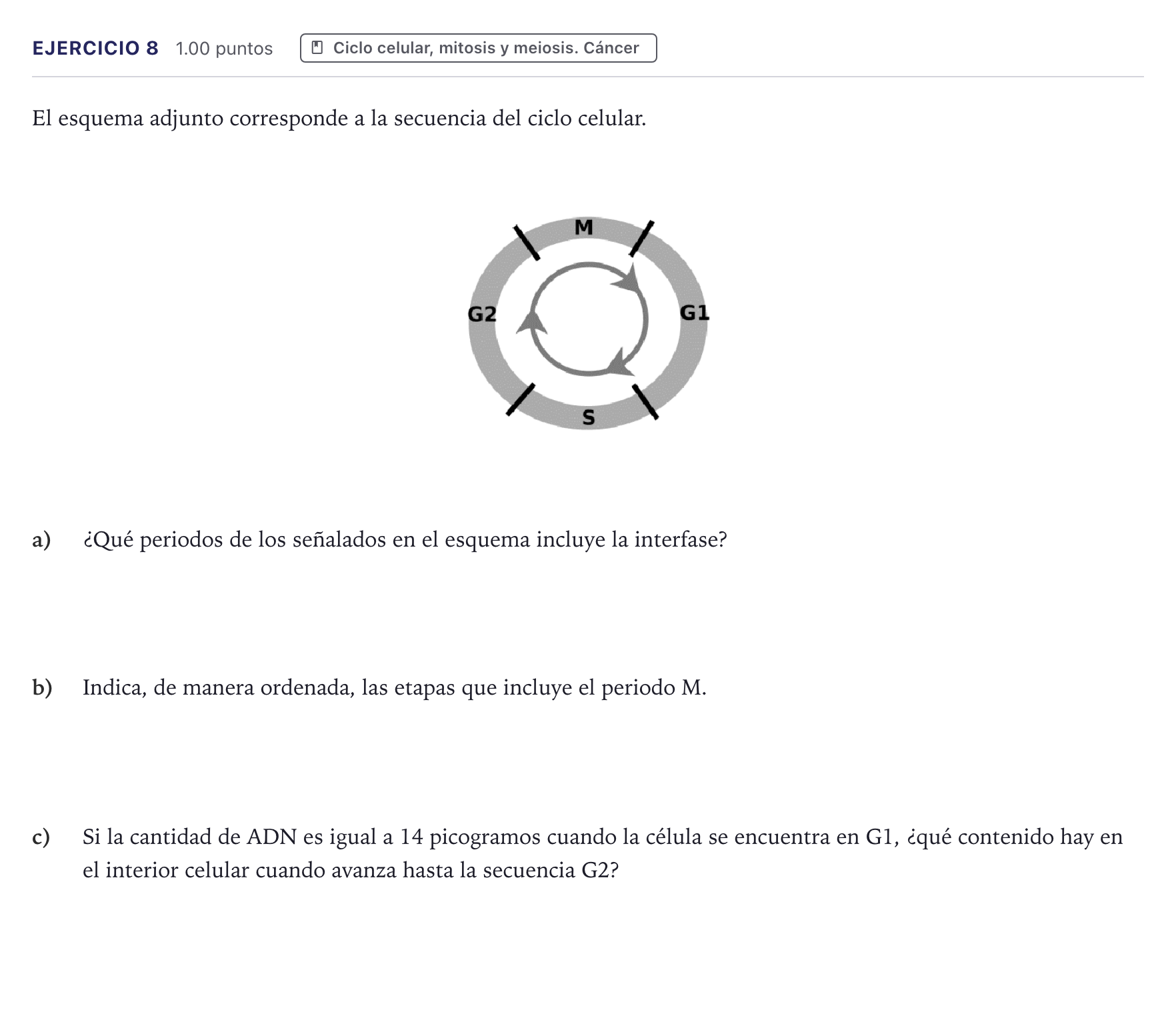 Enunciado: Problema 8 · Biología PAU Canarias Julio 2021