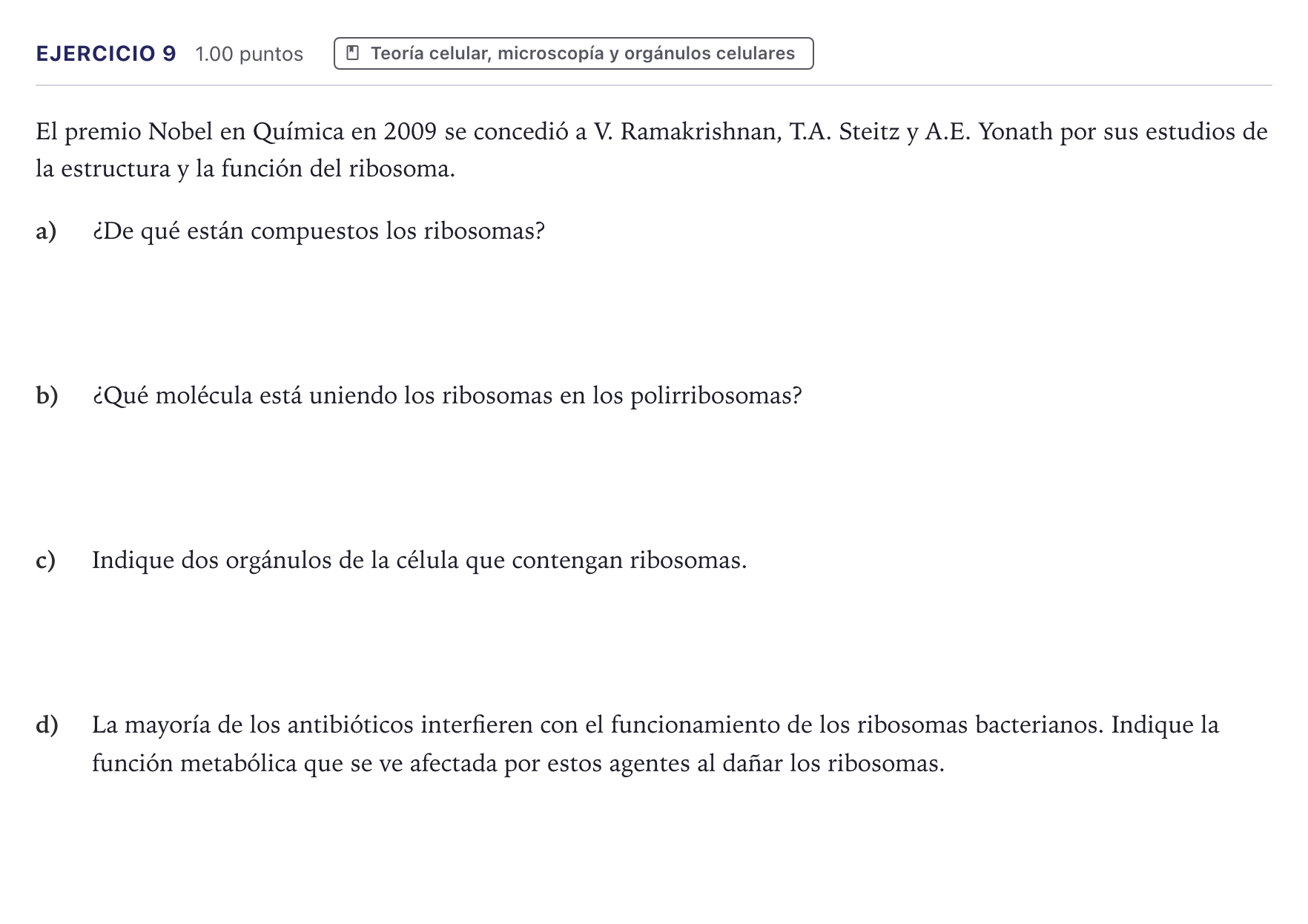 Enunciado: Problema 9 · Biología PAU Canarias Julio 2021