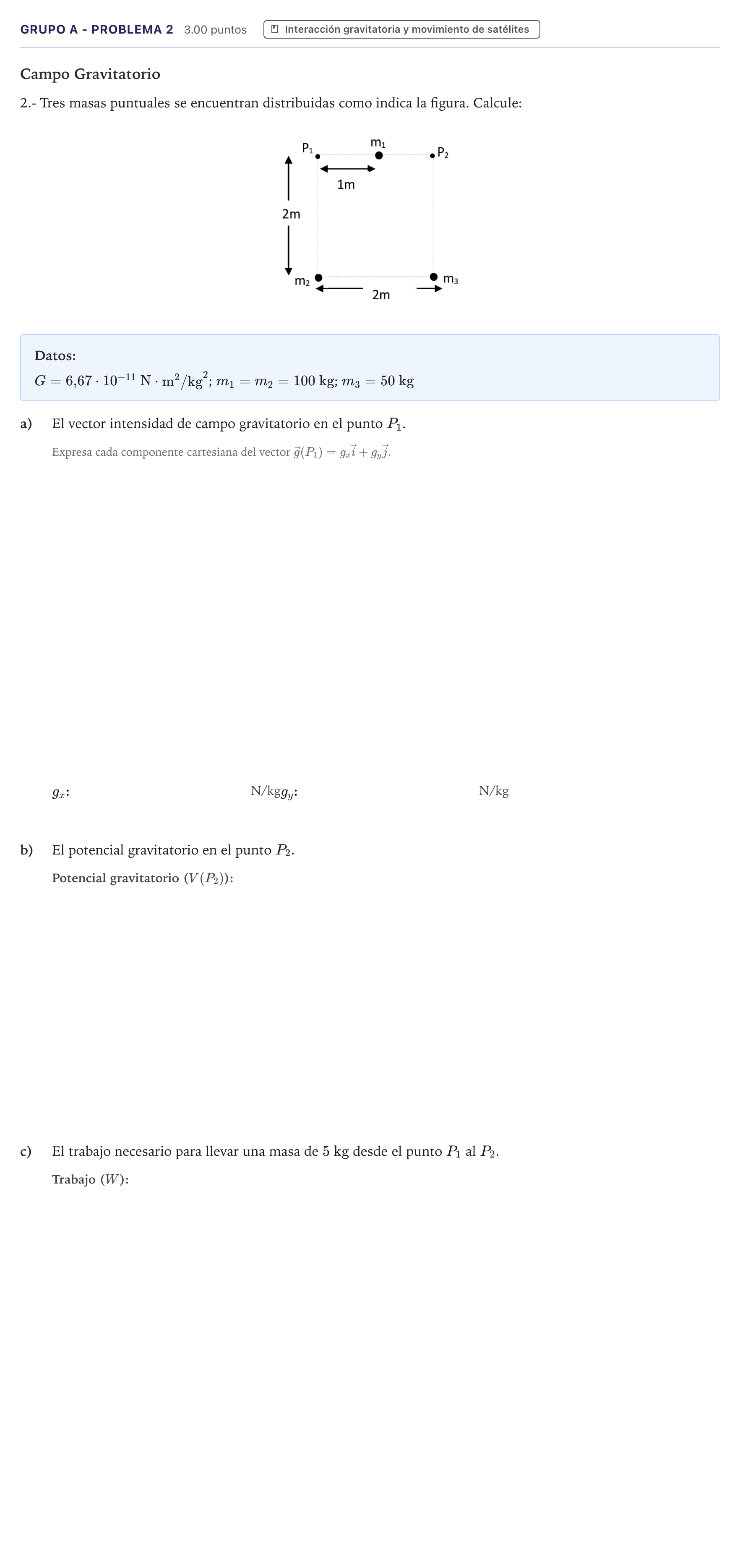 Enunciado: Ejercicio Grupo A - Problema 2 · Física PAU Canarias Julio 2021