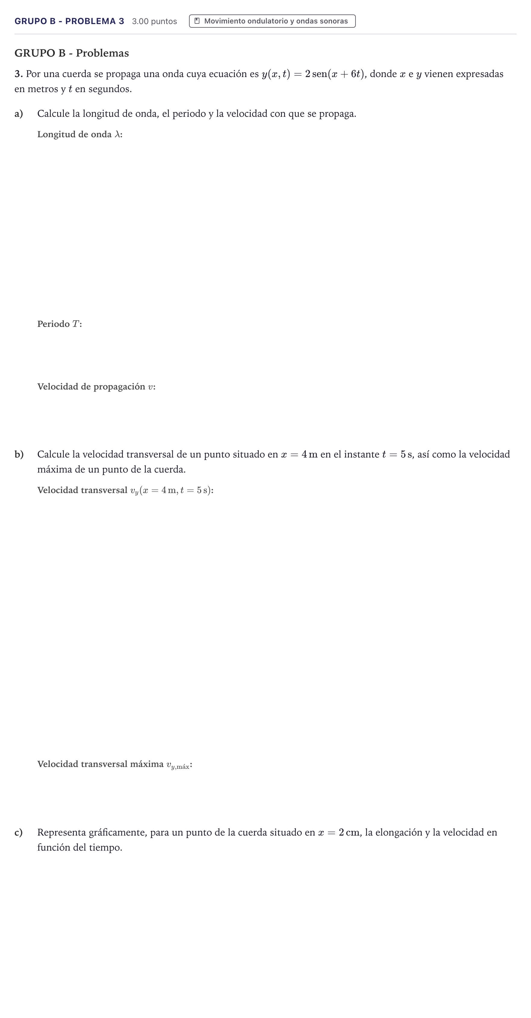 Enunciado: Ejercicio Grupo B - Problema 3 · Física PAU Canarias Julio 2021