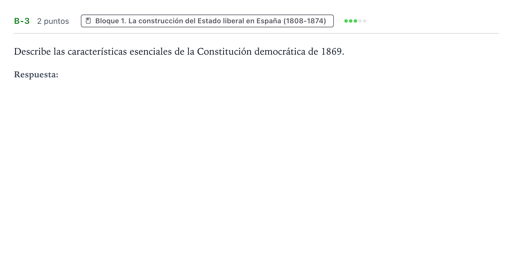 Enunciado: Ejercicio B-3 · Historia de España PAU Canarias Junio (Ciencias) 2022
