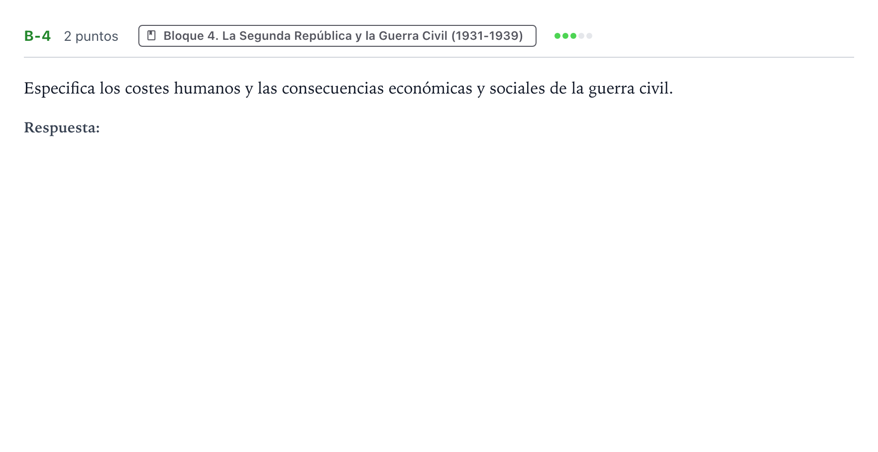 Enunciado: Ejercicio B-4 · Historia de España PAU Canarias Junio (Ciencias) 2022