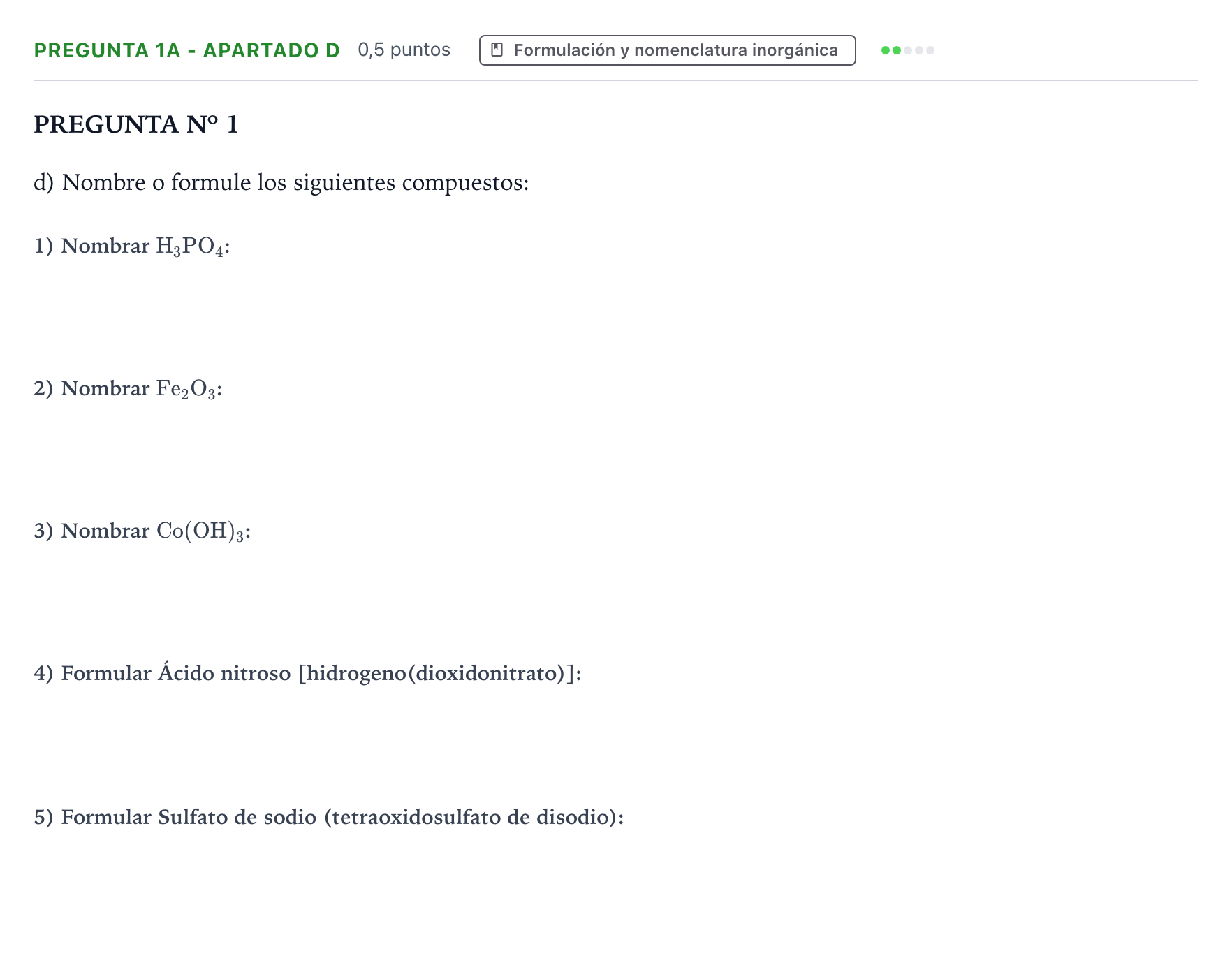 Enunciado: Pregunta 1A - Apartado d · Química PAU Canarias Junio 2022