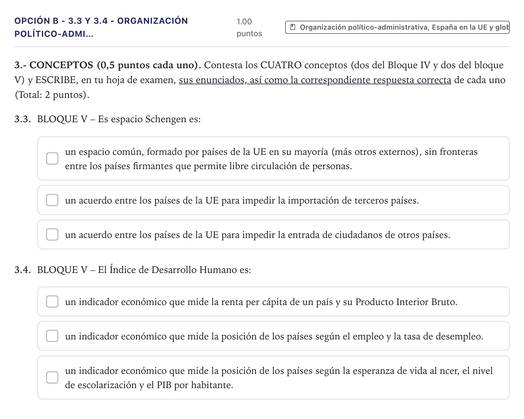 Enunciado: Opción B - 3.3 y 3.4 - Organización político-admi… · Geografía PAU Canarias Junio 2022
