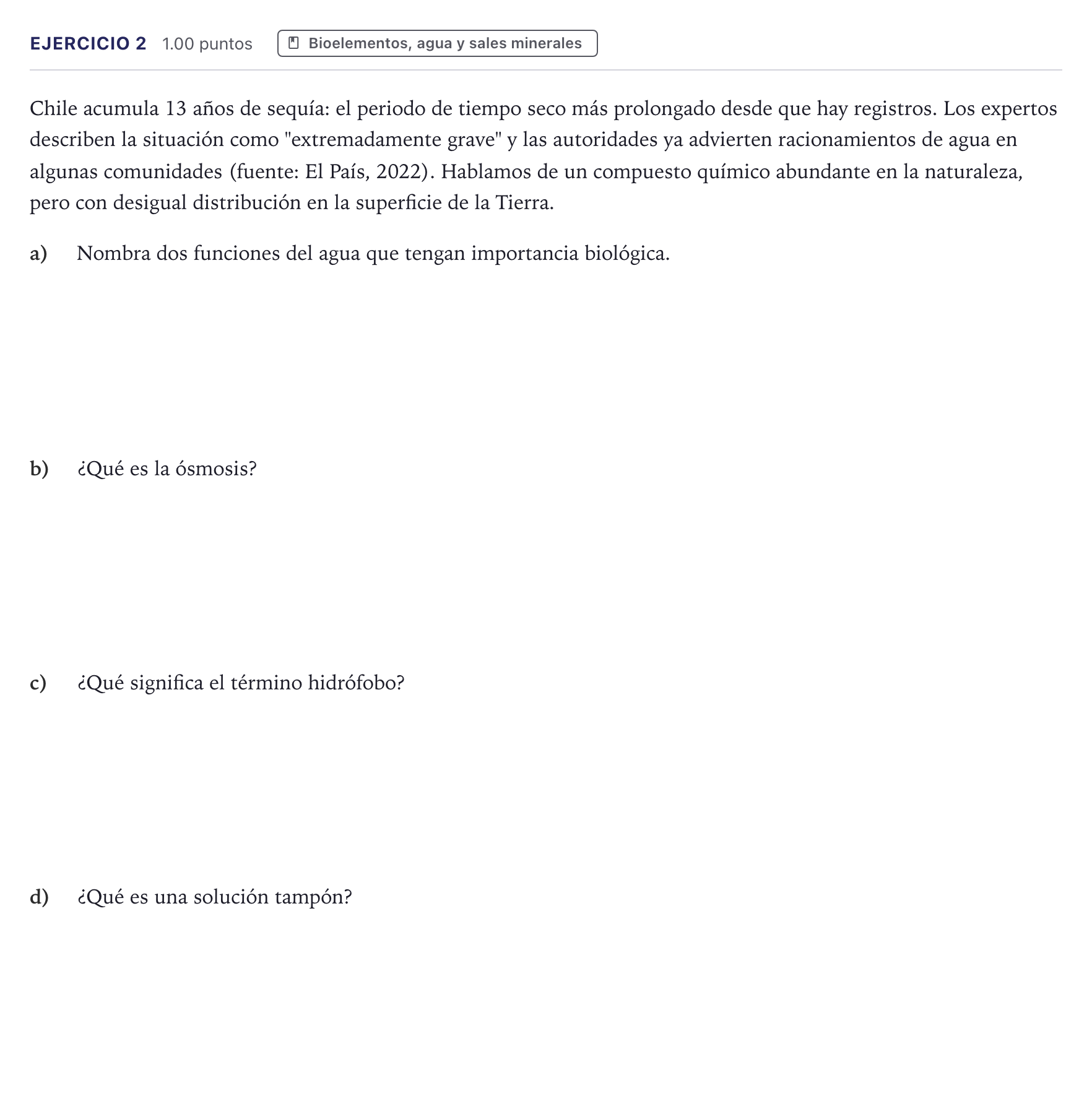 Enunciado: Problema 2 · Biología PAU Canarias Junio 2022