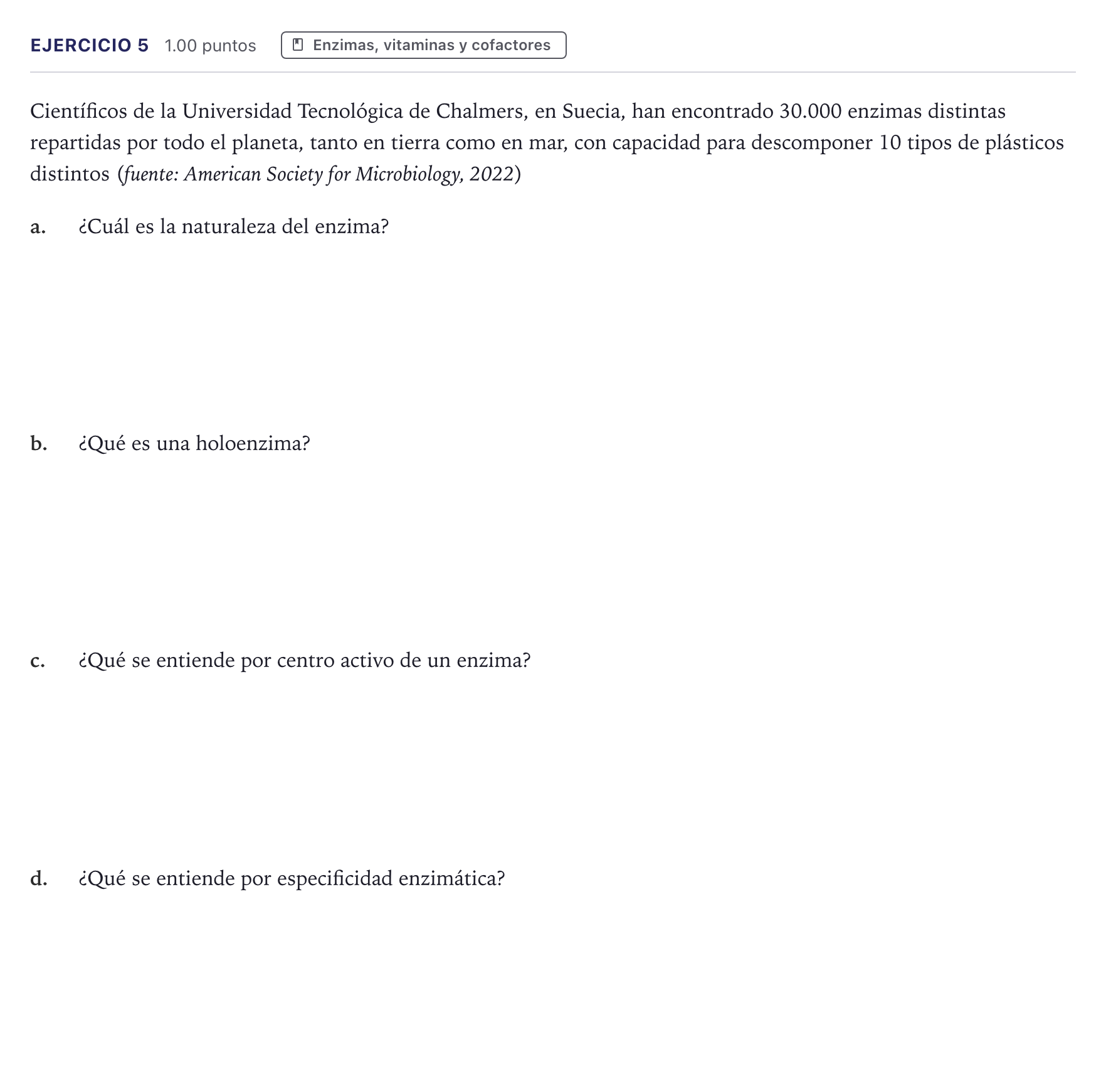 Enunciado: Problema 5 · Biología PAU Canarias Junio 2022